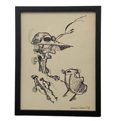 Ink drawing by Californian artist Michael Dormer.