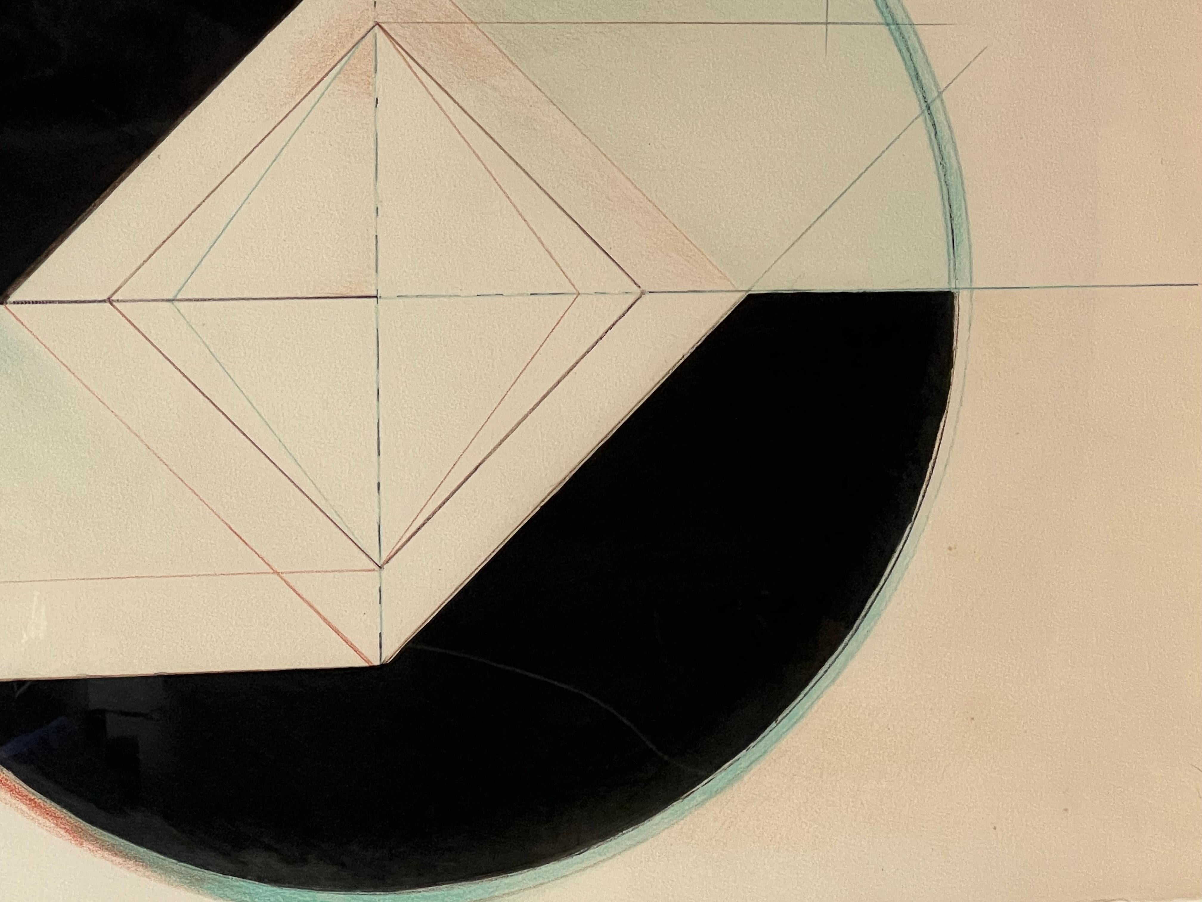 Unknown - Hard Edge Drawing Geometric Abstraction by Unknown Artist For ...