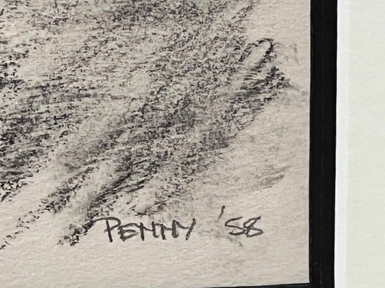 Aubrey Penny - Framed Charcoal Drawing by Aubrey Penny For Sale at 1stDibs