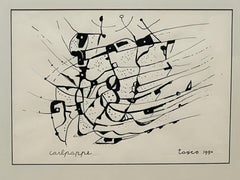 Black & White Monochromatic Abstract Watercolor #2 by Carl Lewis Pappe