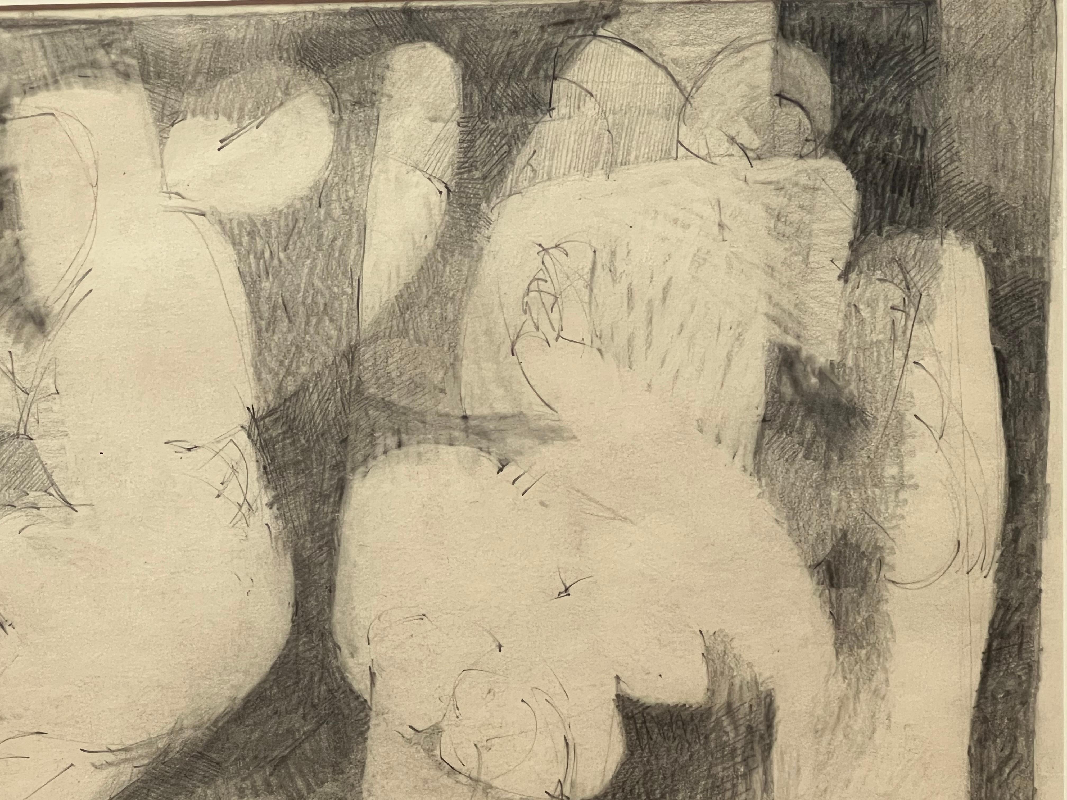 NudeFigures Black and White Drawing by Shiro Ikegawa For Sale 1