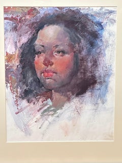 Black Girl Portrait - Gouache by Max Turner