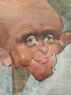 Caricatural Portrait - Gouache on Paper by Max Turner