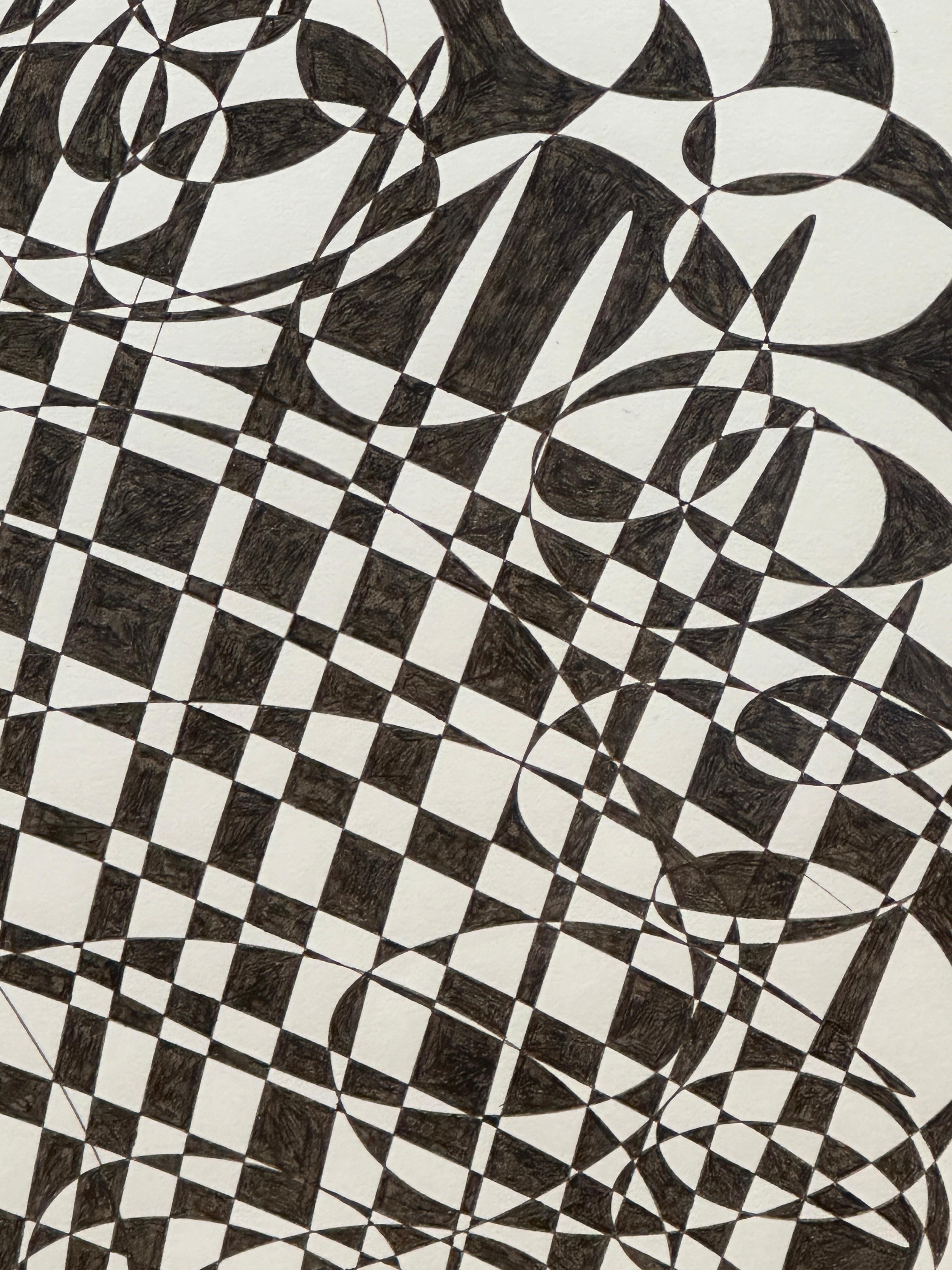 Abstraktes Schwarz-Weiß-Schwarz-Weiß von Ned Schultz (Abstrakter Expressionismus), Art, von Unknown