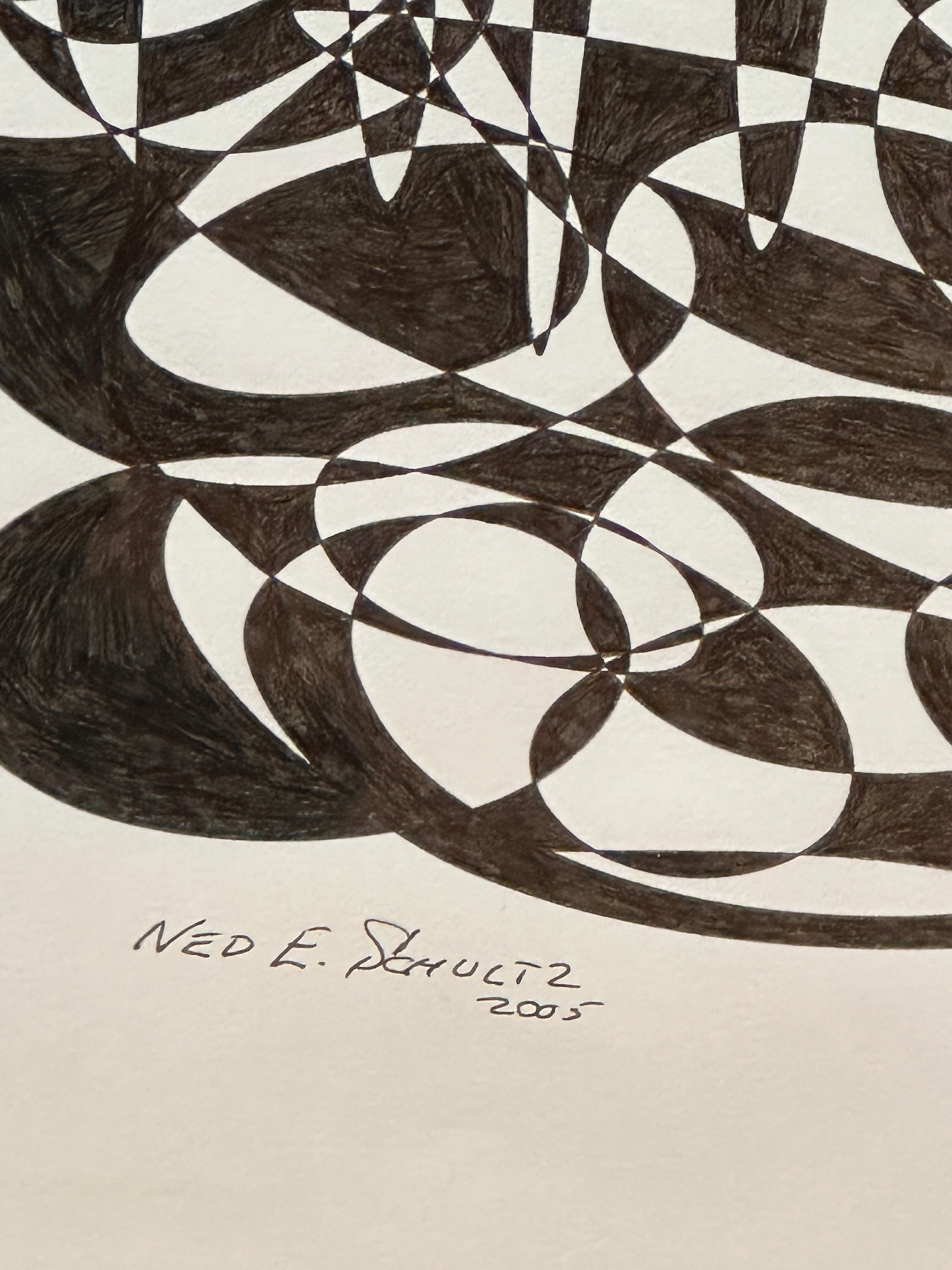 Abstraction en noir et blanc par Ned Schultz en vente 2