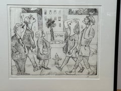 Satirische Zeichnung mit Monogramm von Unknown Artist