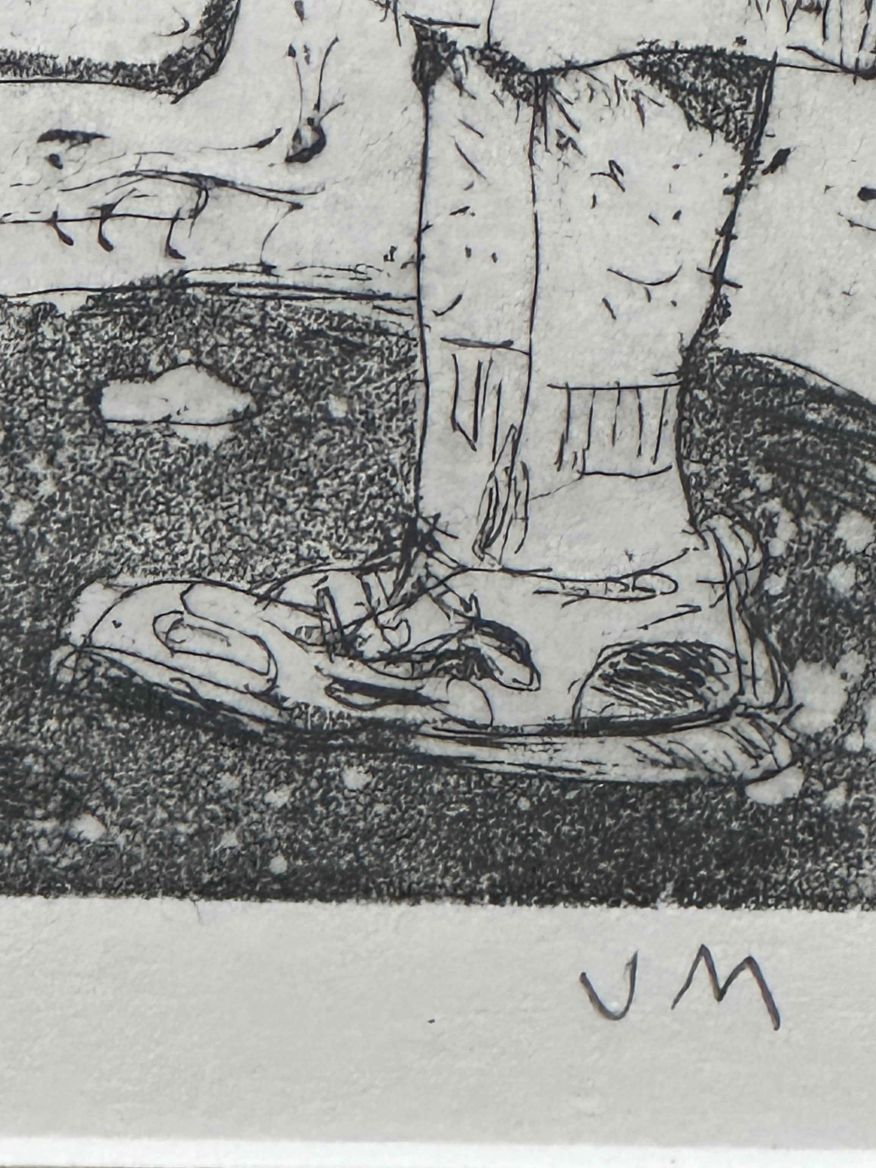 Modern Black and white Caricatural Lithograph by John Marx For Sale 3