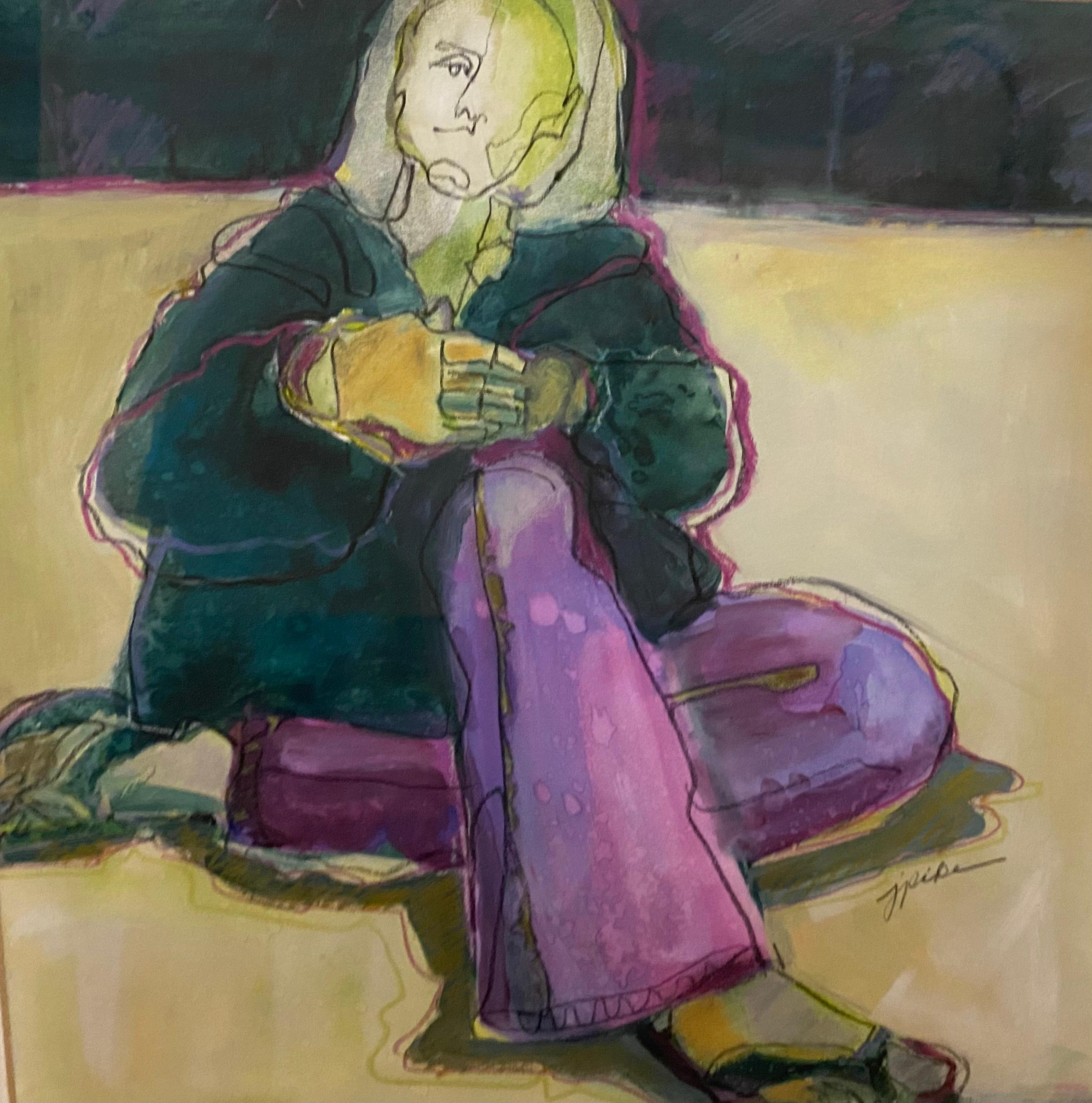 Porträt-Aquarell von Judy Pike im Angebot 2