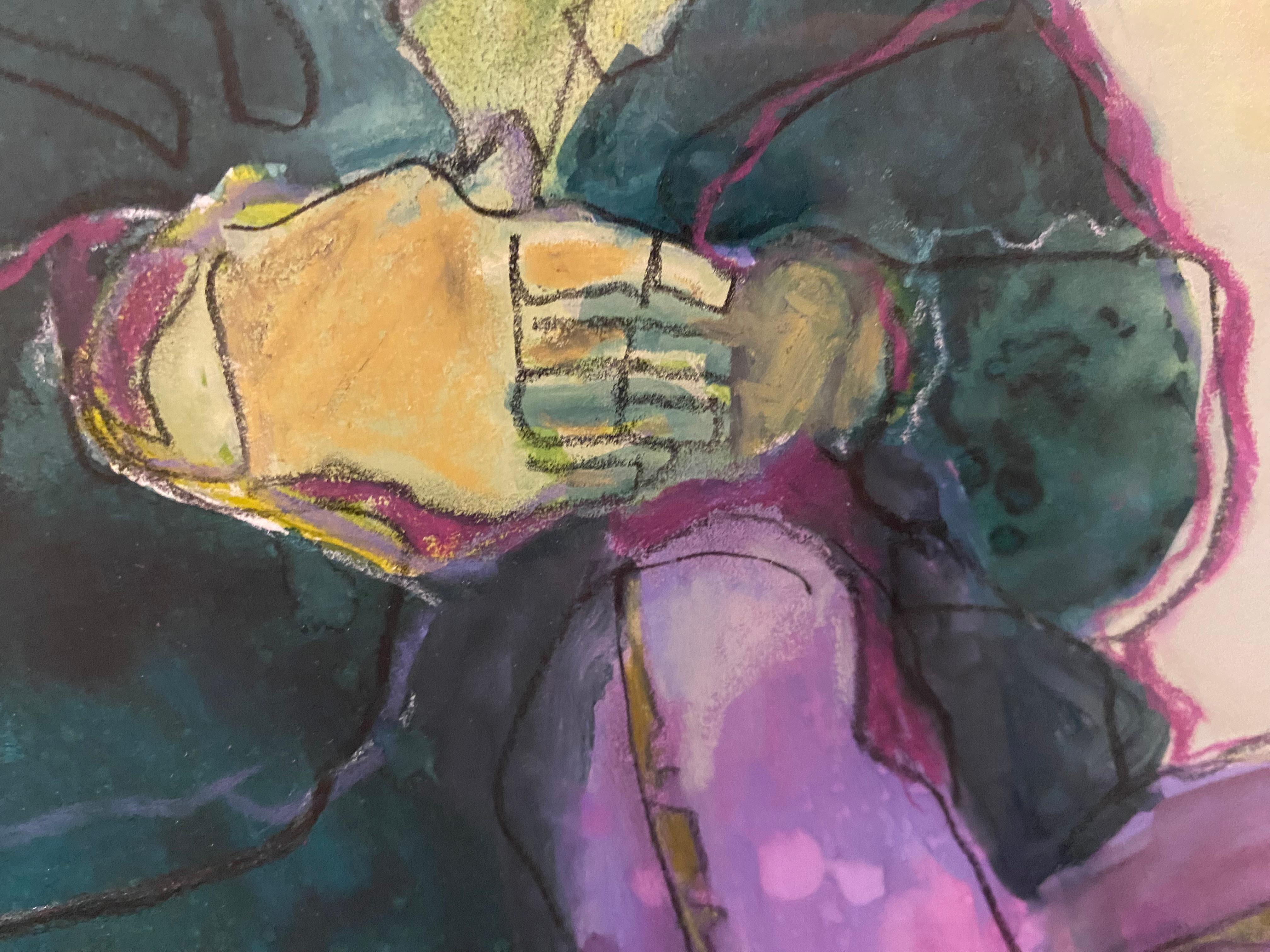 Porträt-Aquarell von Judy Pike im Angebot 5