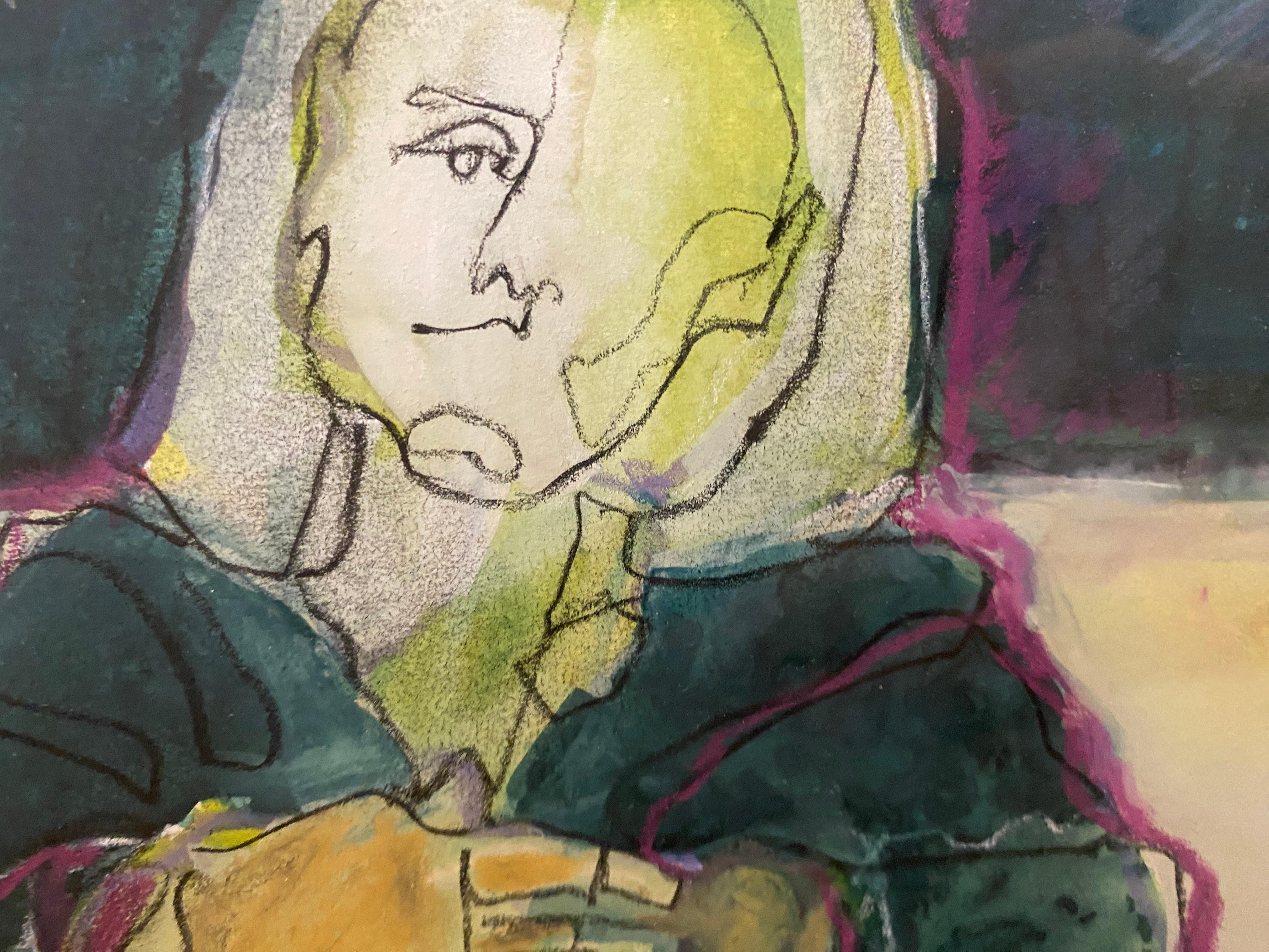 Porträt-Aquarell von Judy Pike im Angebot 3