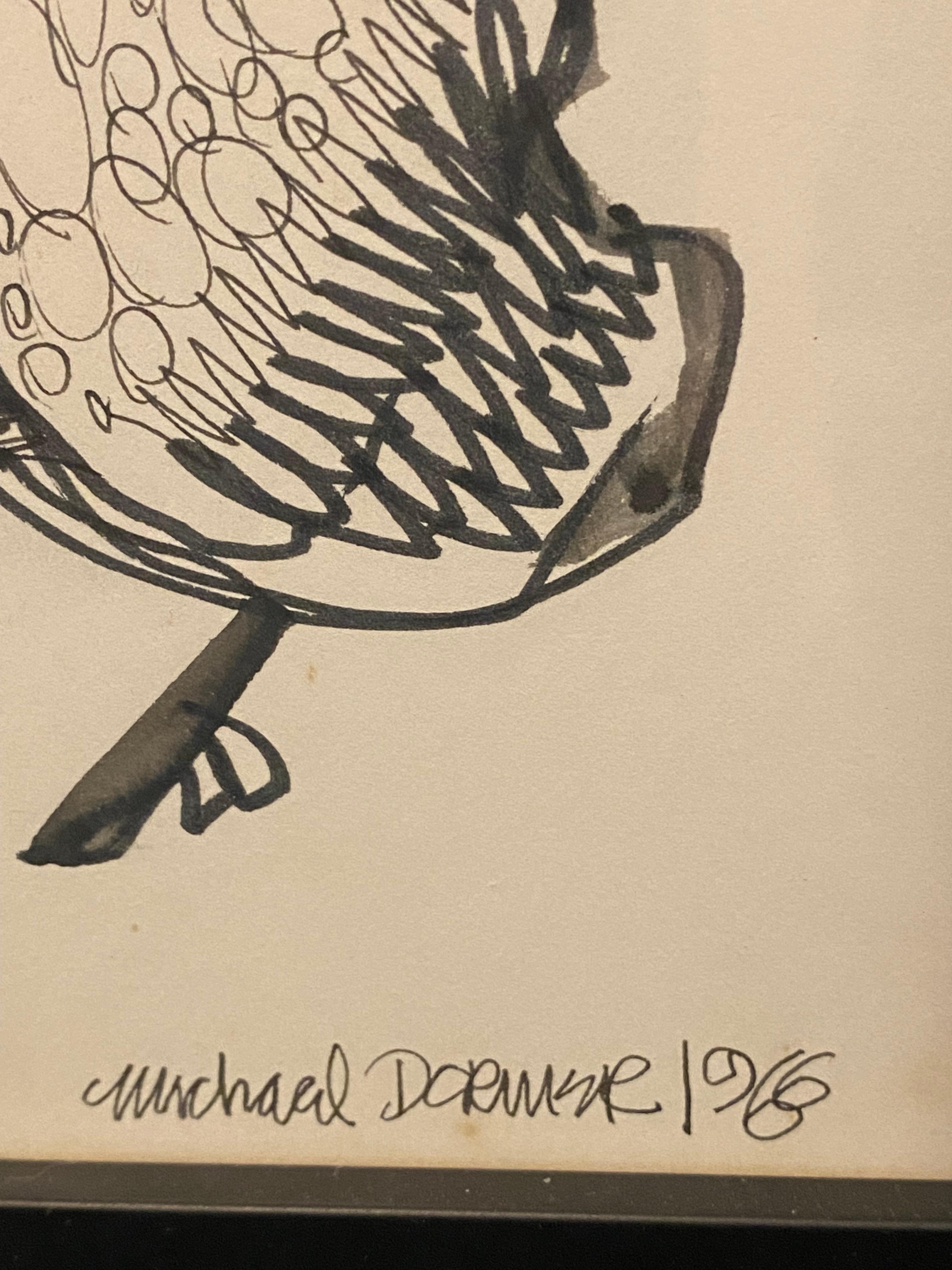 Ink drawing by Californian artist Michael Dormer. For Sale 5