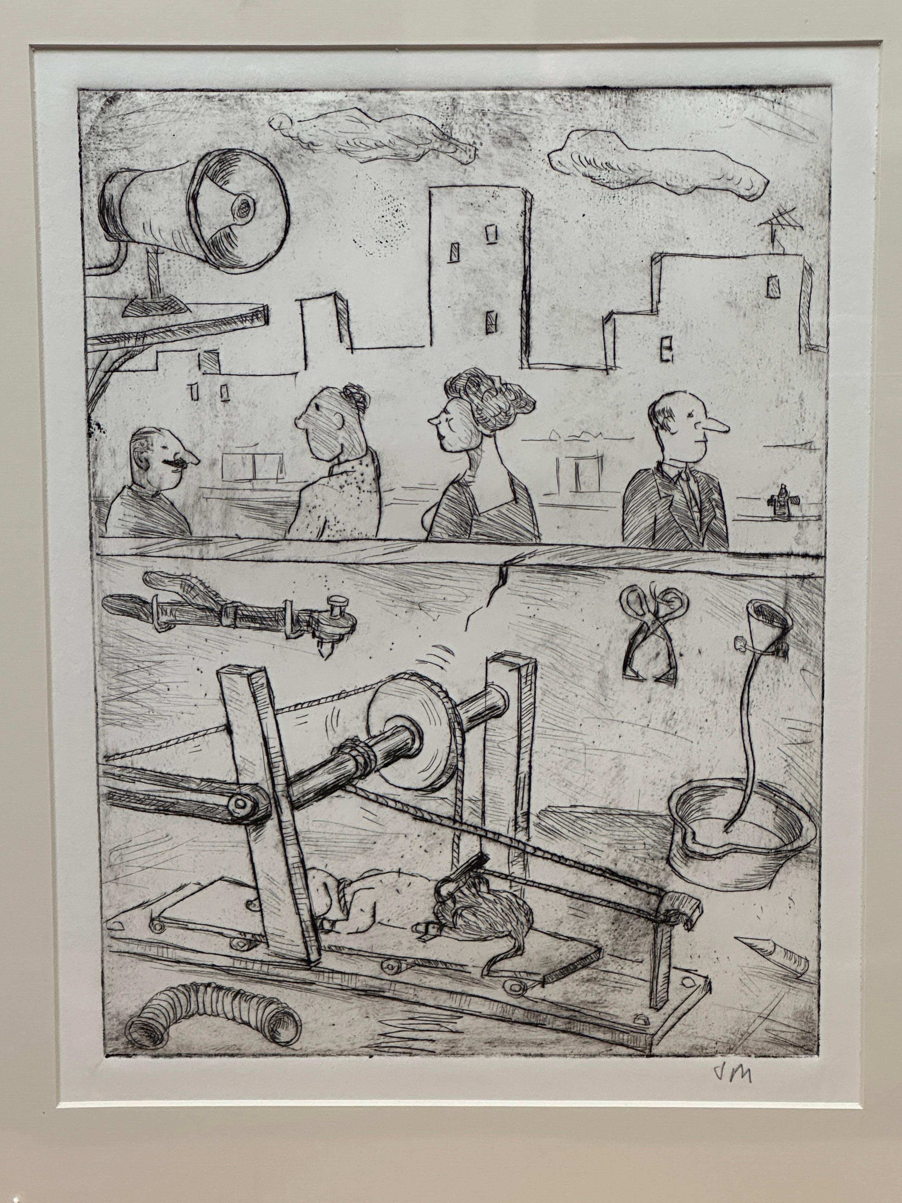 „ People In The Street“ Satirische Zeichnung von John Marx im Angebot 1