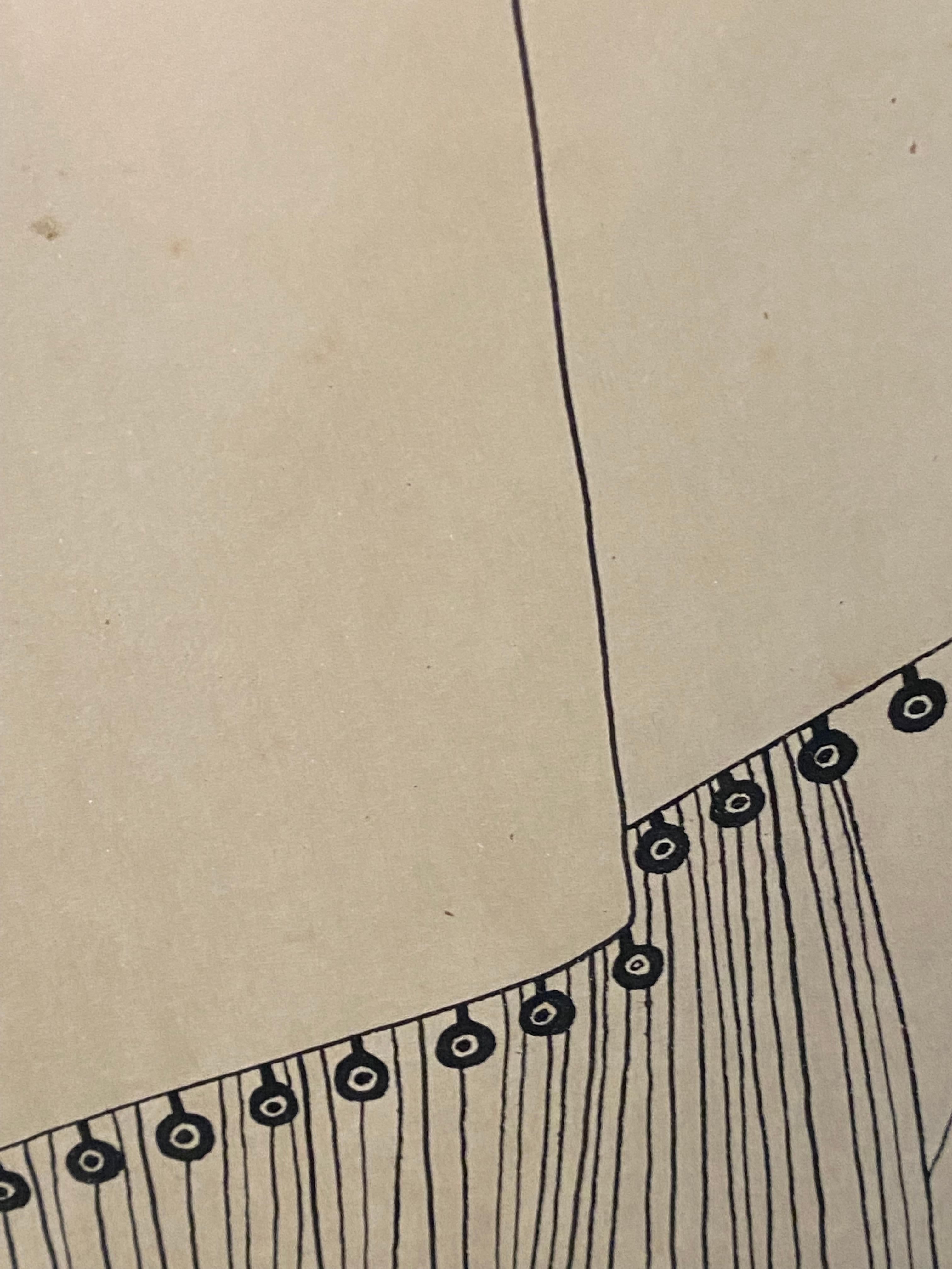 Portrait minimaliste en noir et blanc dessiné par Jerry O'Day en vente 3
