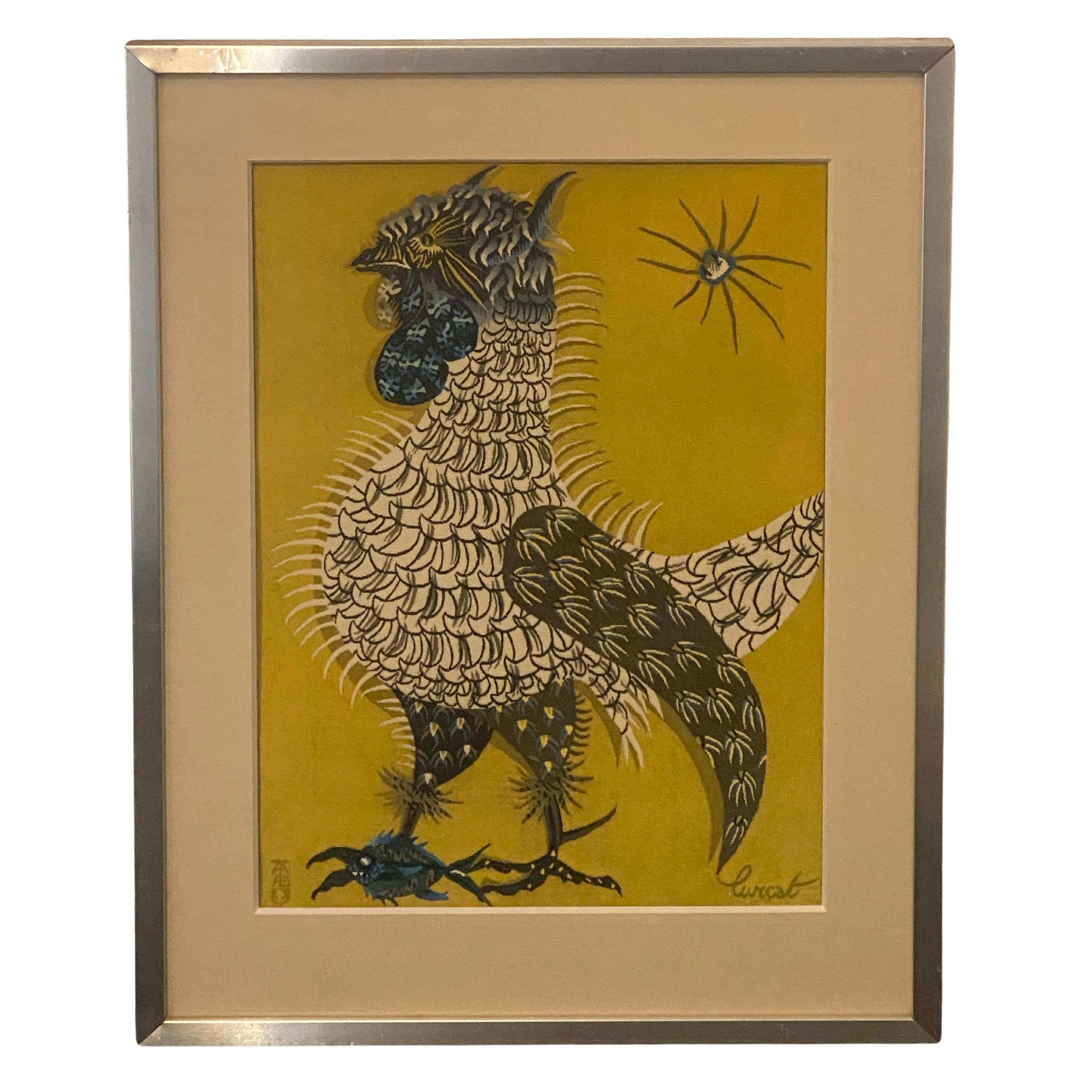 "The Fishing Rooster" Tapestry by Jean Lurçat - Art by Jean Lurçat 