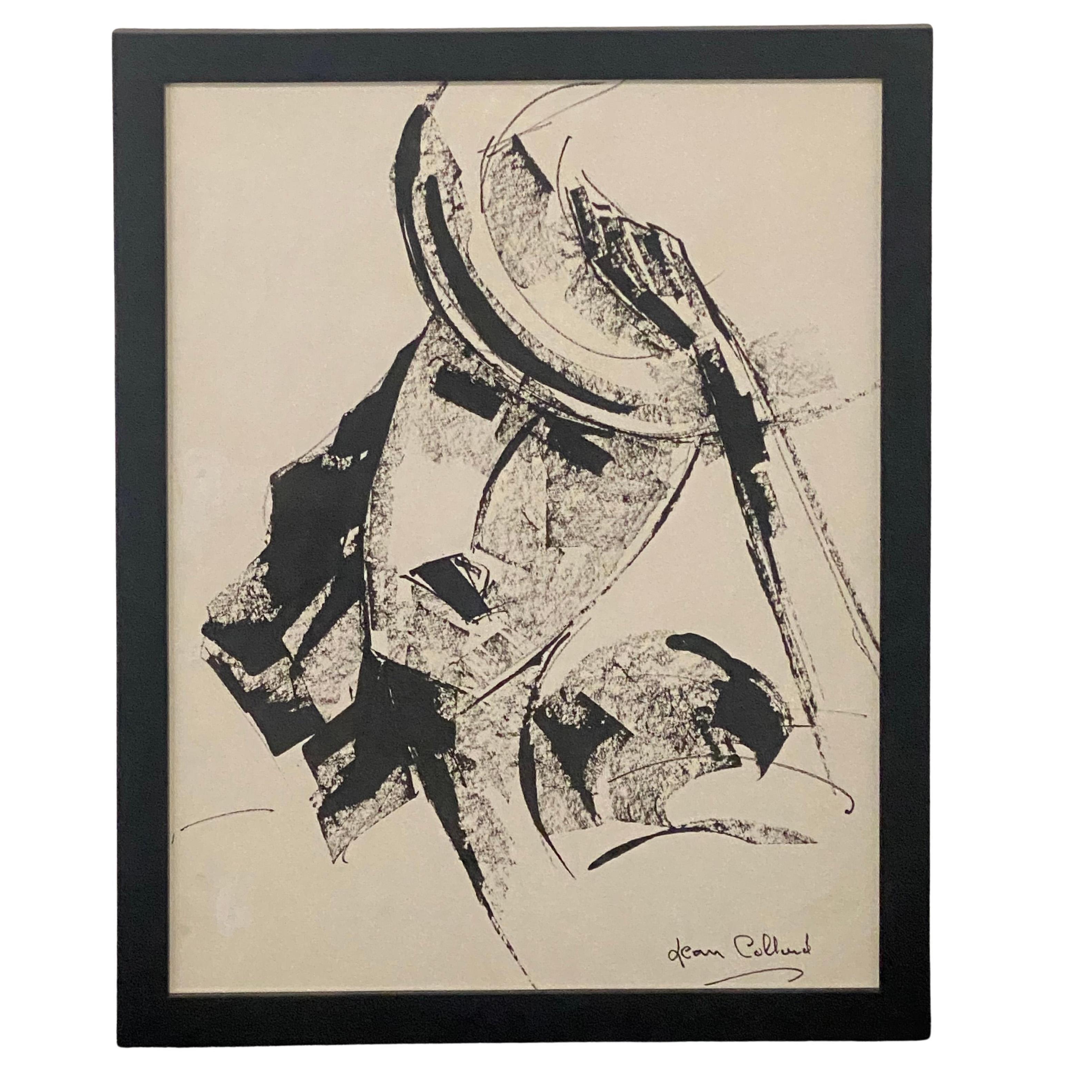 Portrait de LEON COLLARD - "Mujer con sombrero" Dibujo a tinta de Leon Collard