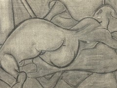 Reclining Nude Charcoal Drawing by Young