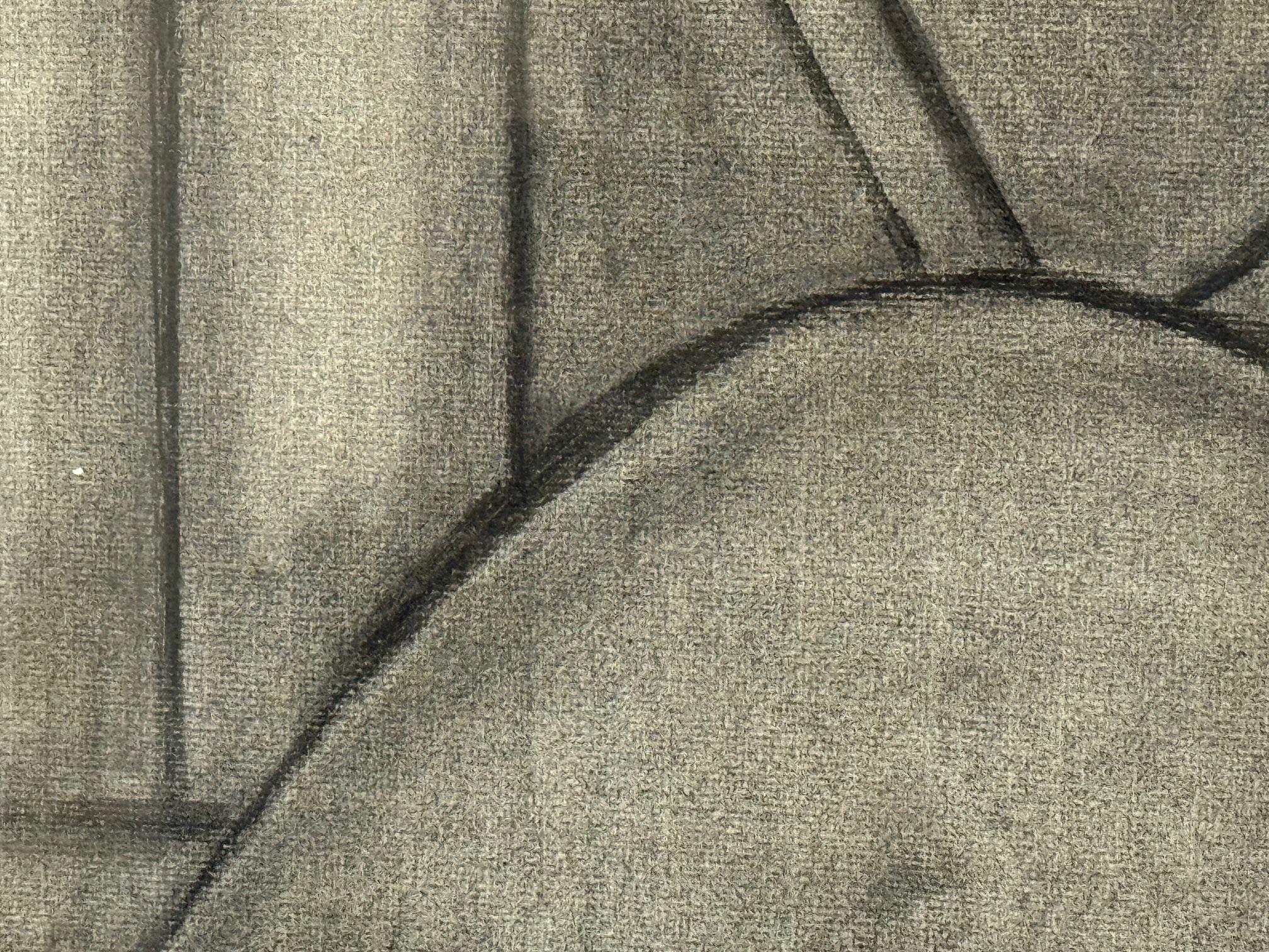 Liegender Akt Kohlestiftzeichnung von Young im Angebot 6