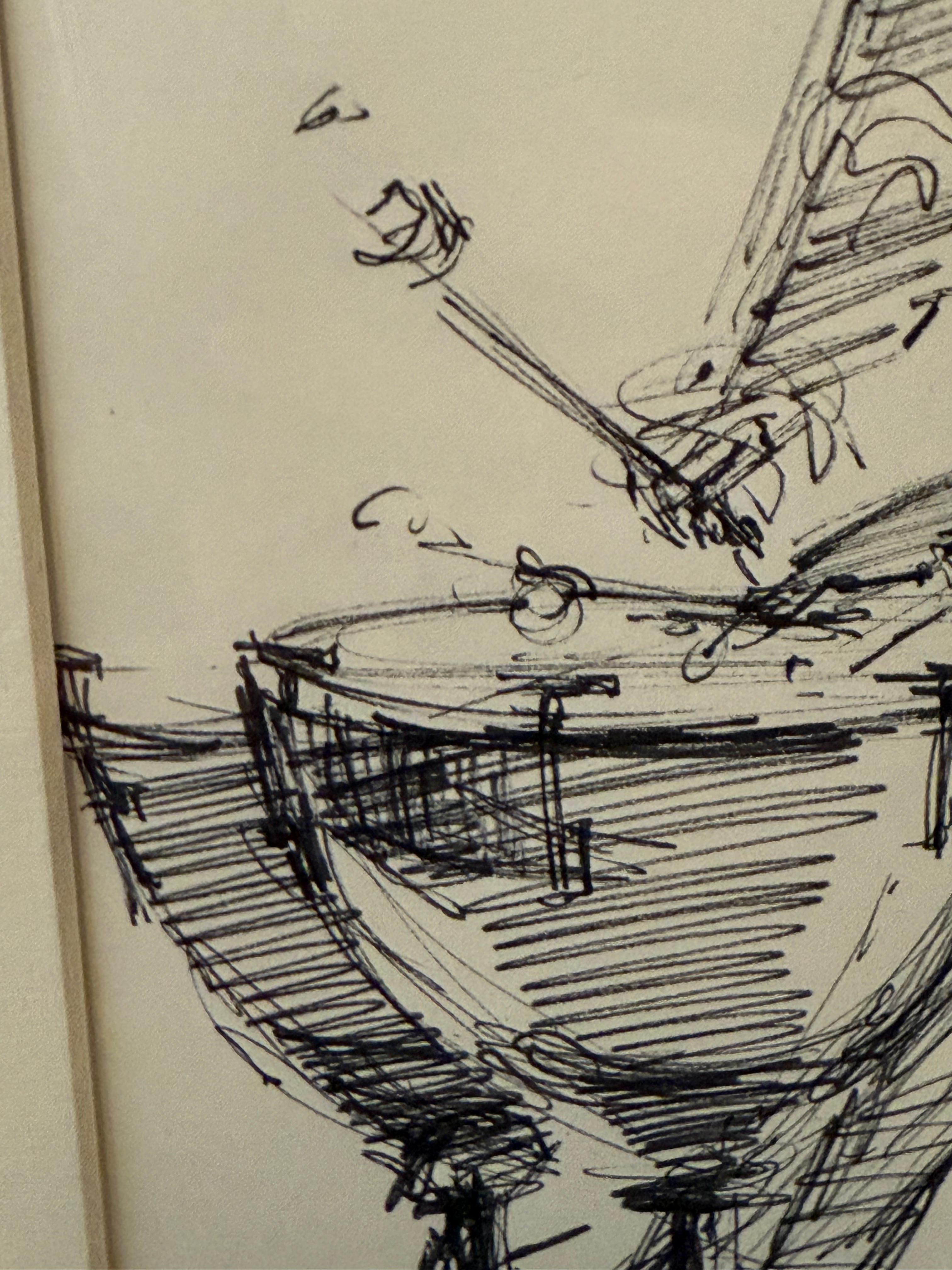 Timpanist, Ink Drawing by Joan Carl Strauss For Sale 4