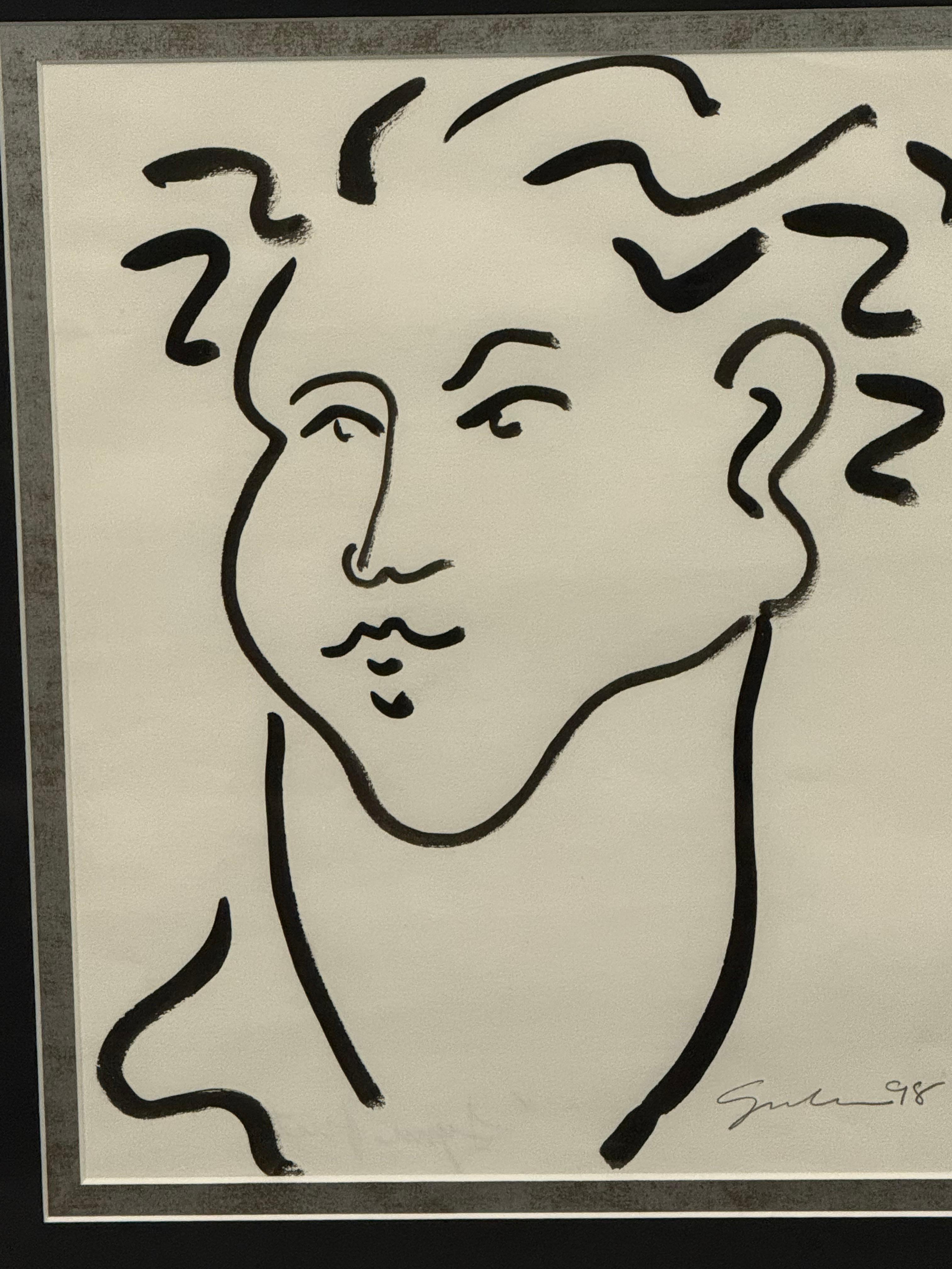 Abstract Ink Line Portrait - Art Posminimalista de Unknown