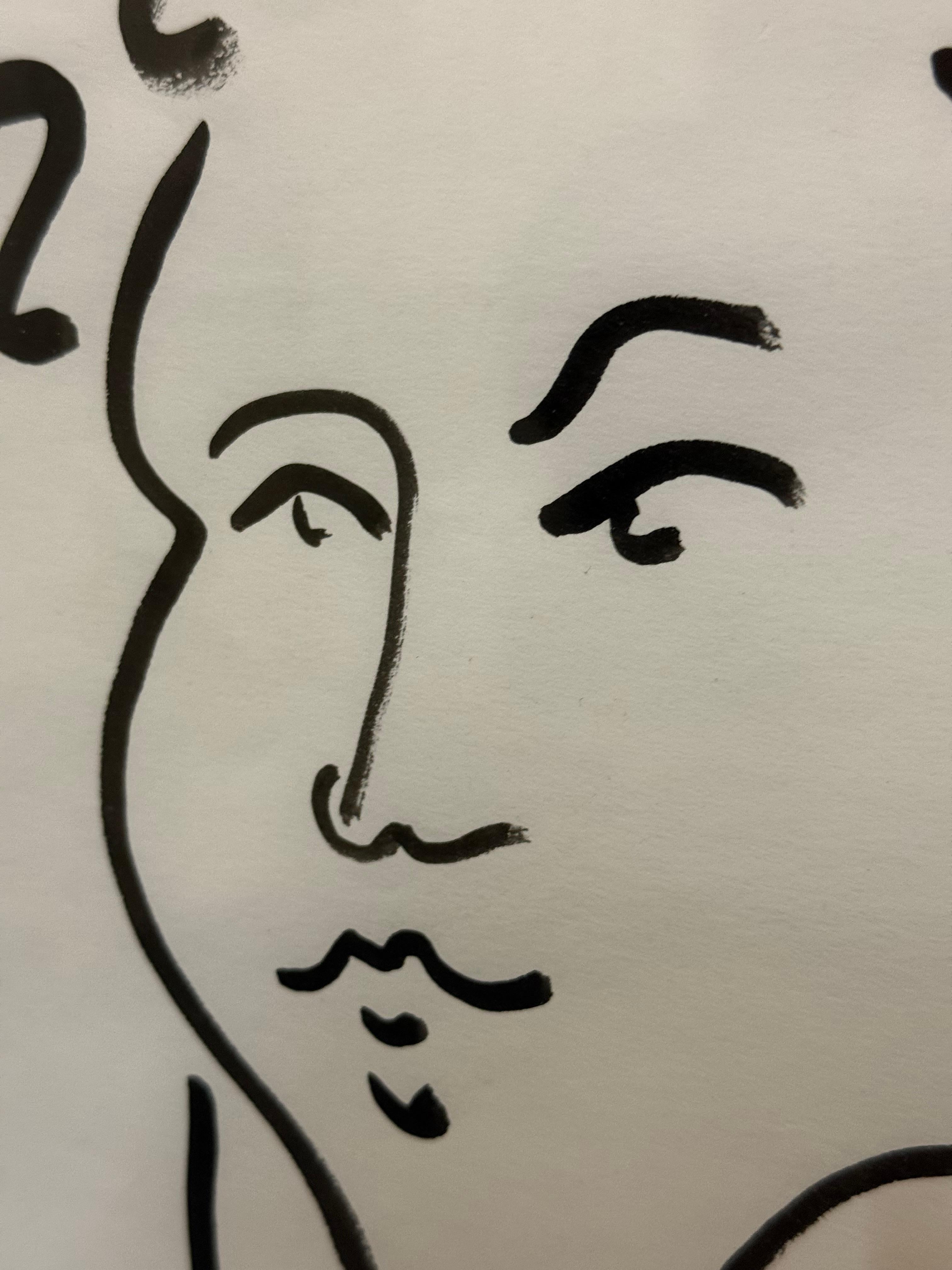 Abstract Ink Line Portrait en venta 3