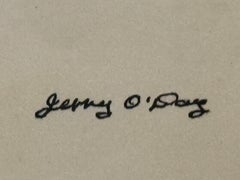 "Sleeping Cat" Line Drawing by Jerry O'Day (Geraldine Heib)