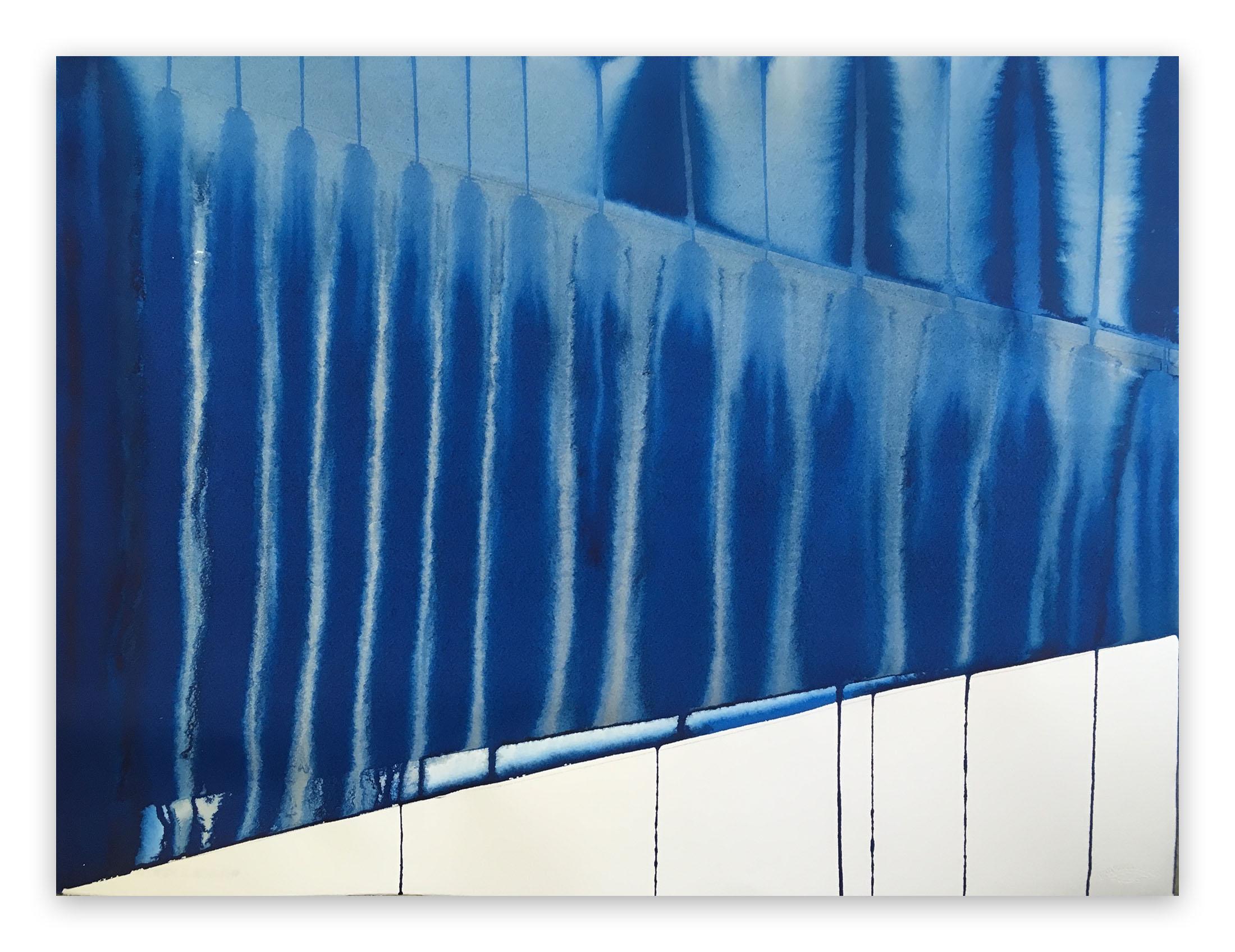 Martin Reyna  Abstract Painting - Perspective en bleu