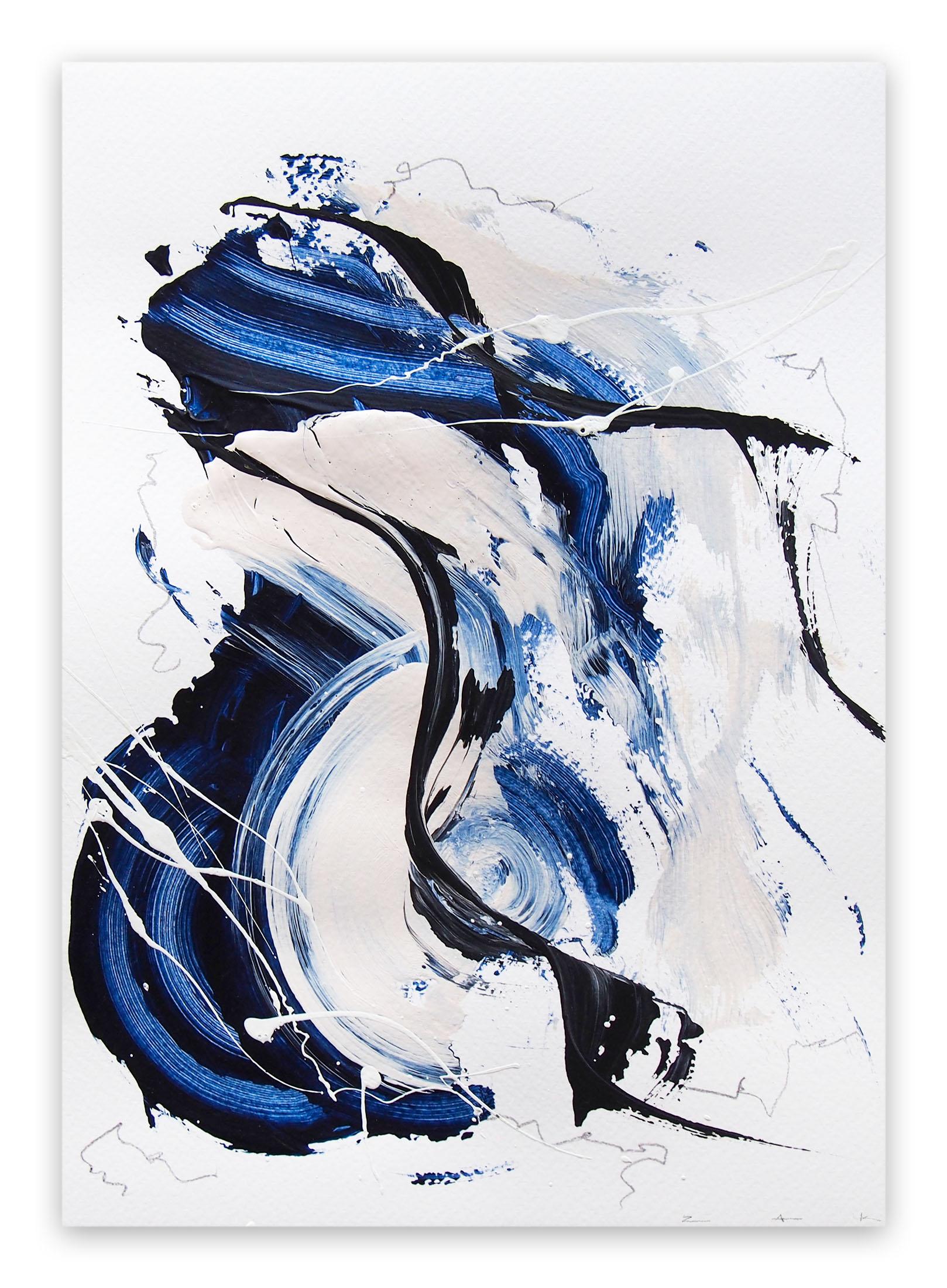Lena Zak  Abstract Drawing - Blue Velvet 4