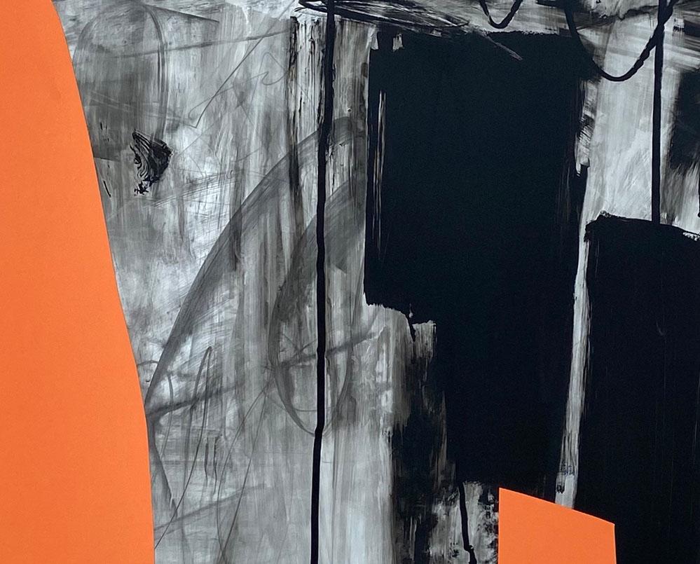 Balance (Abstraktes Gemälde) (Grau), Abstract Painting, von Adrienn Krahl