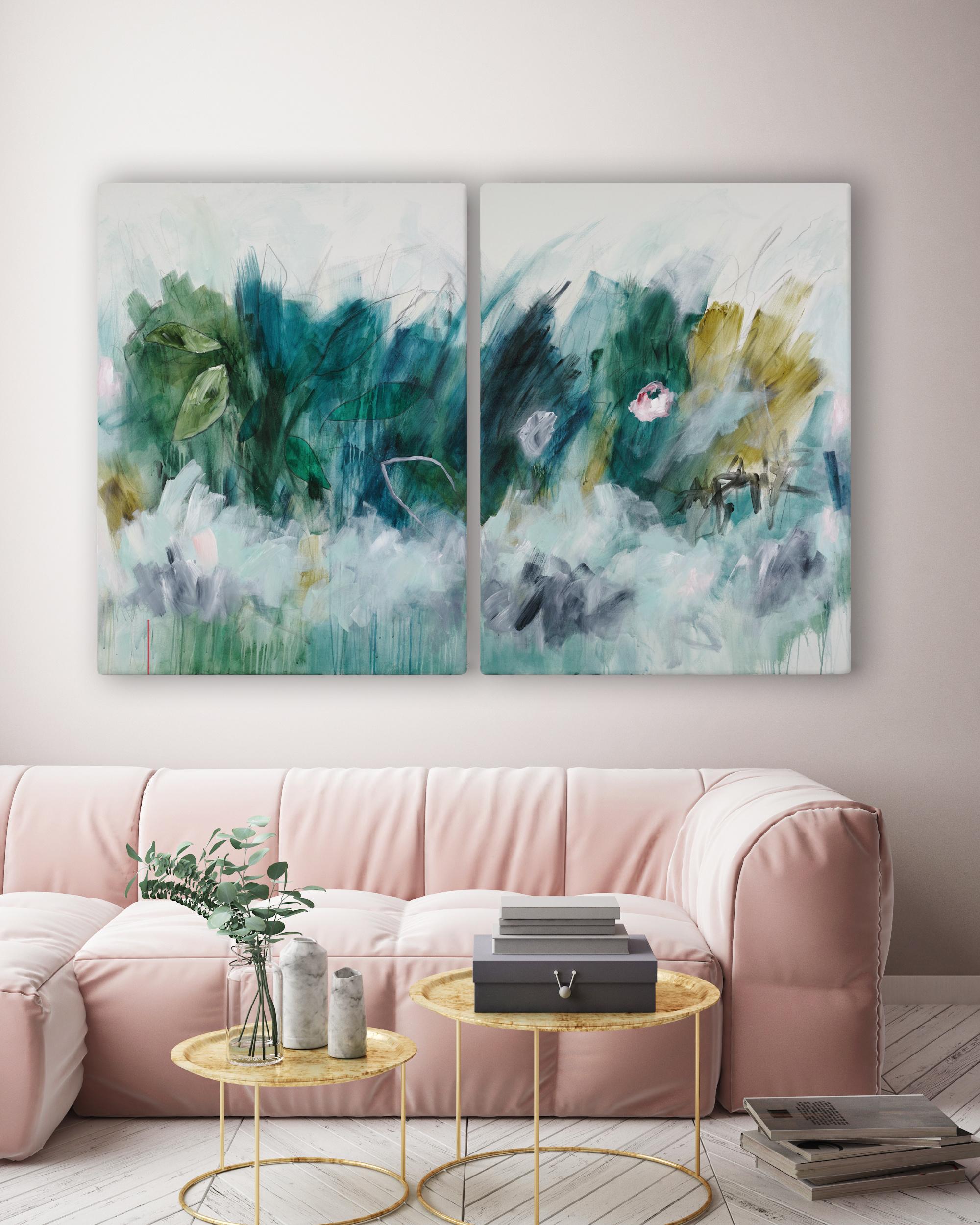 Sub-tropical (Abstract painting) - Painting by Julie Breton
