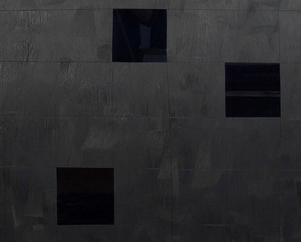 Suspended Animation (Abstraktes Gemälde) (Schwarz), Abstract Painting, von Tom Henderson