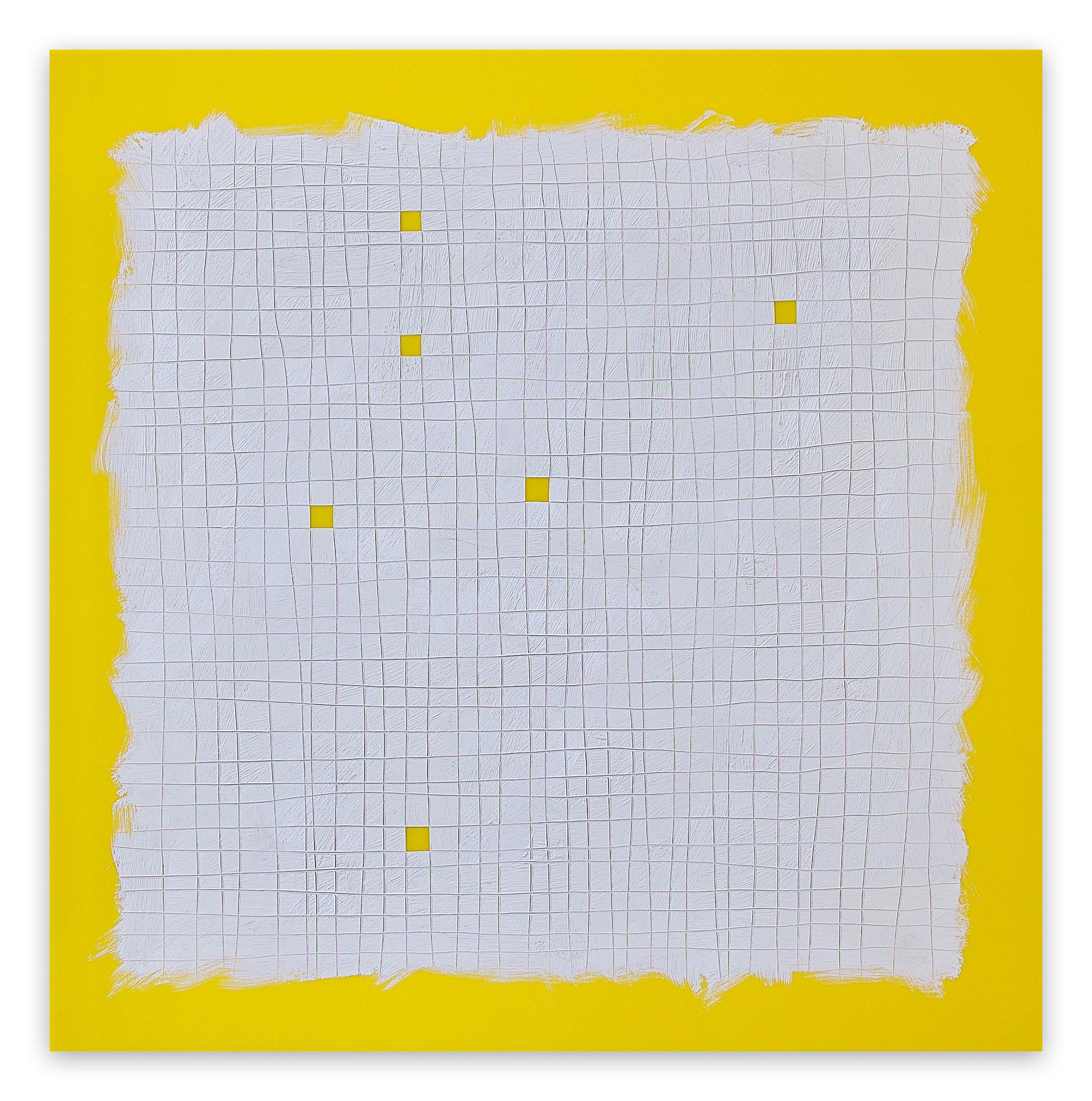 Tom Henderson Abstract Painting – Glück des Teufels - Gelb (Abstraktes Gemälde)