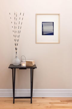 Moiré Prussian Blue (Abstract painting)