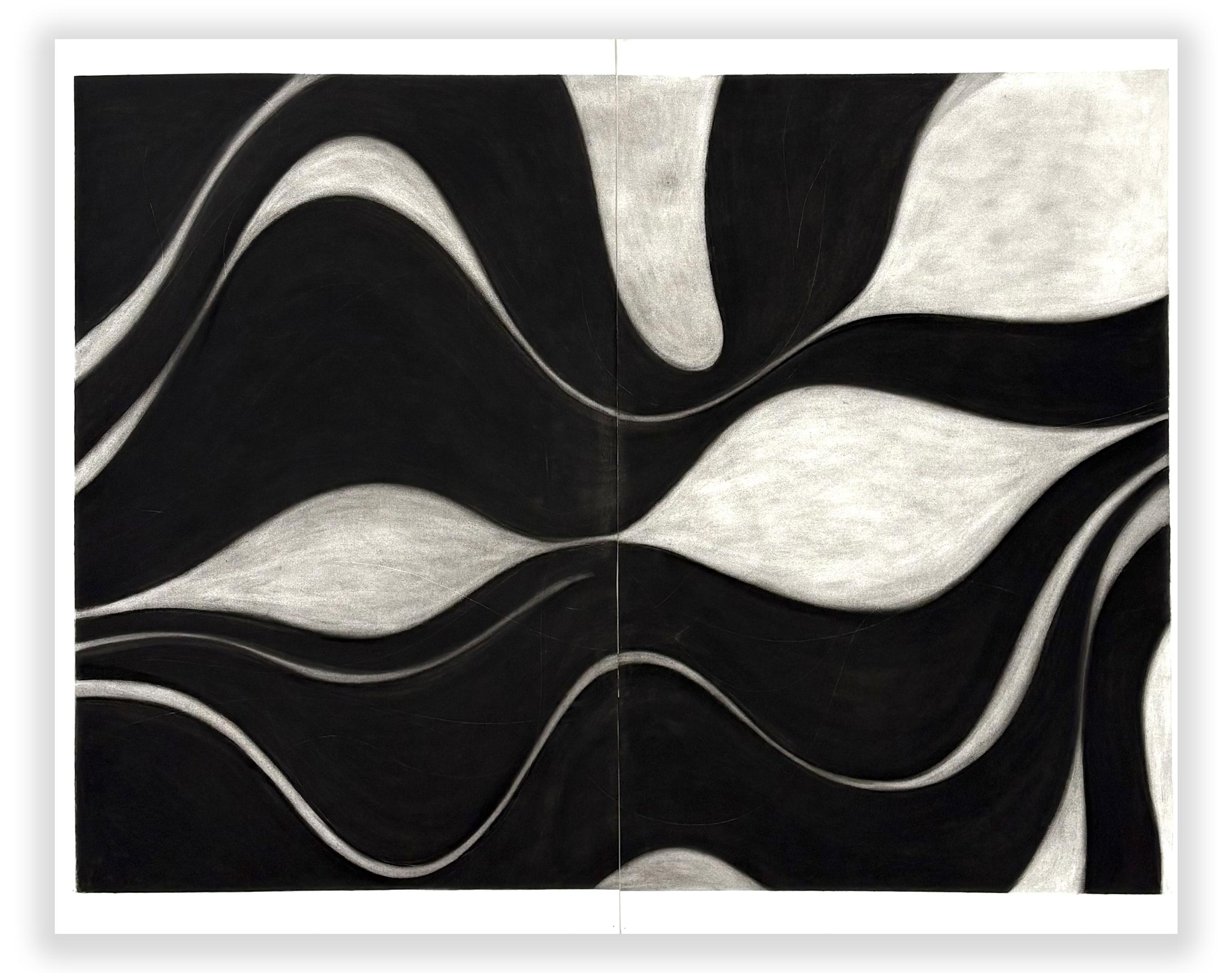 Horizontal Abstract Drawings and Watercolors