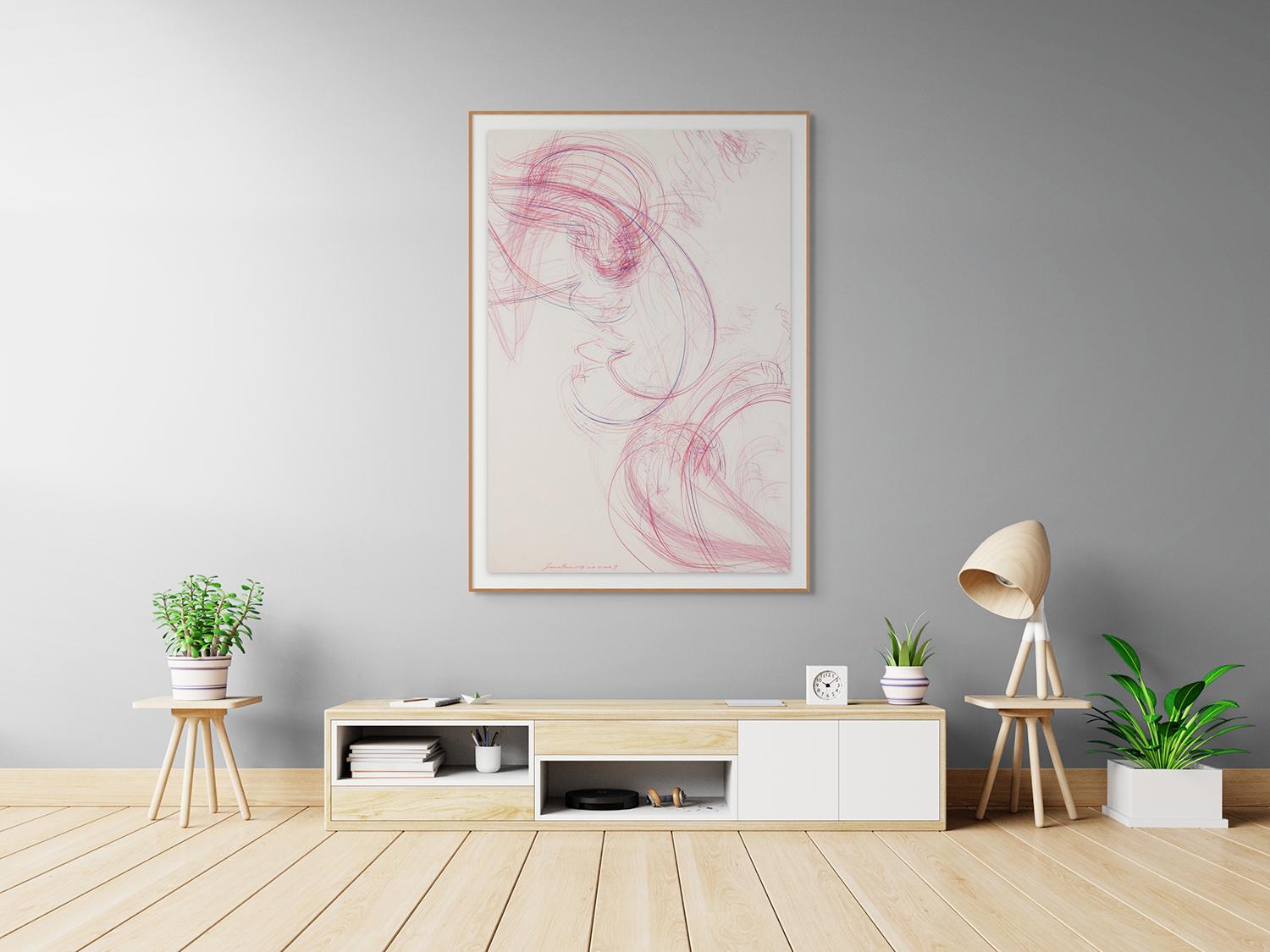 Love Affair 9 (dessin abstrait) - Expressionnisme abstrait Painting par Jaanika Peerna