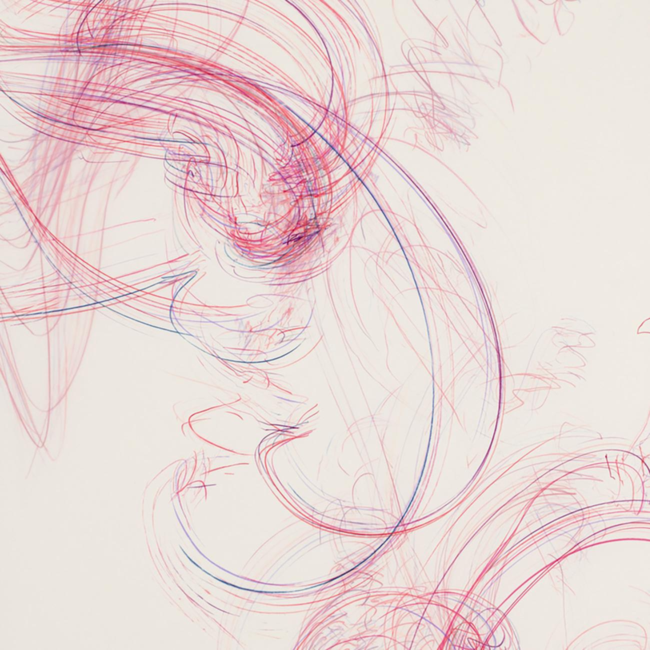 Love Affair 9 (dessin abstrait) - Beige Abstract Painting par Jaanika Peerna