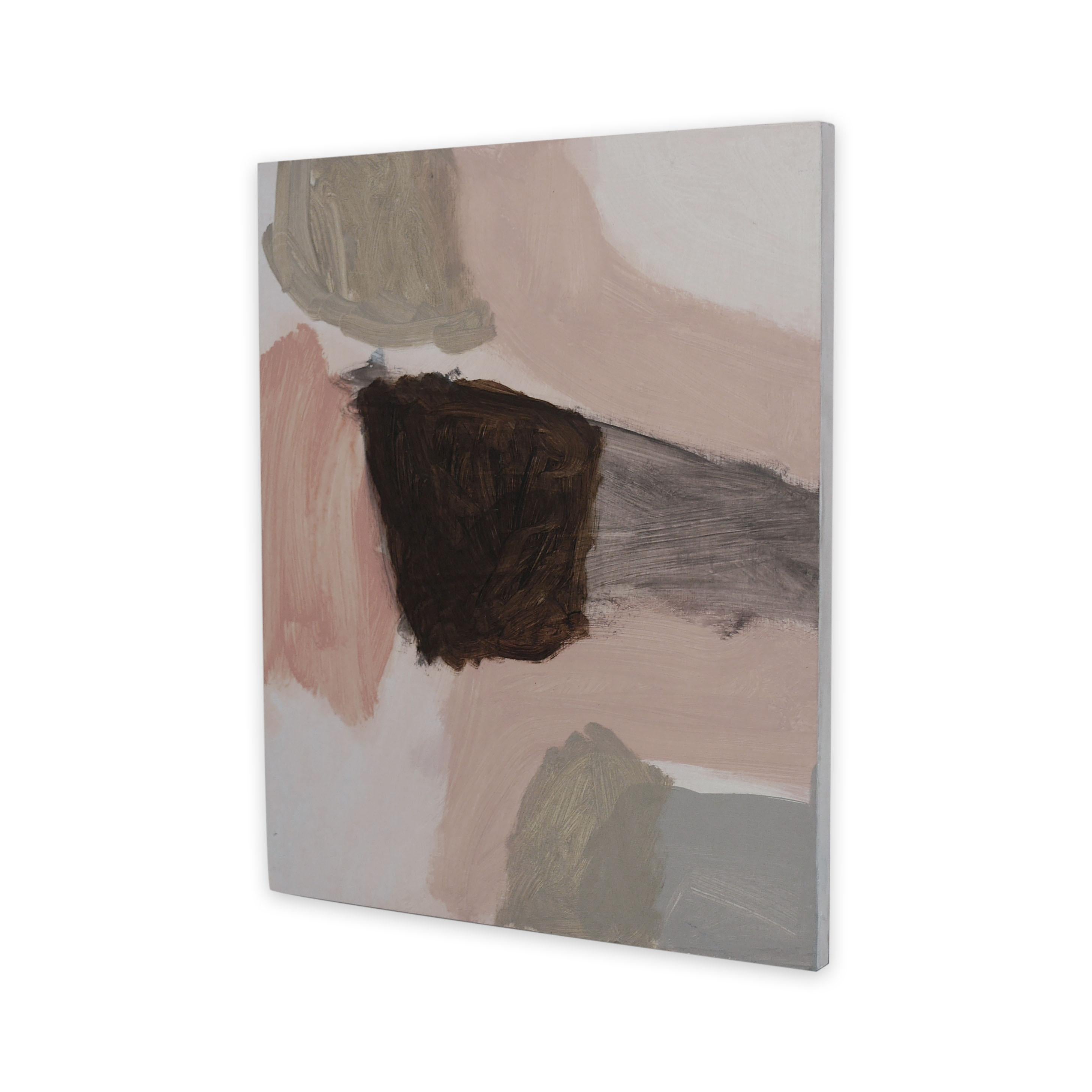 Every image is a grain - Brown Abstract Painting by Michael Cusack