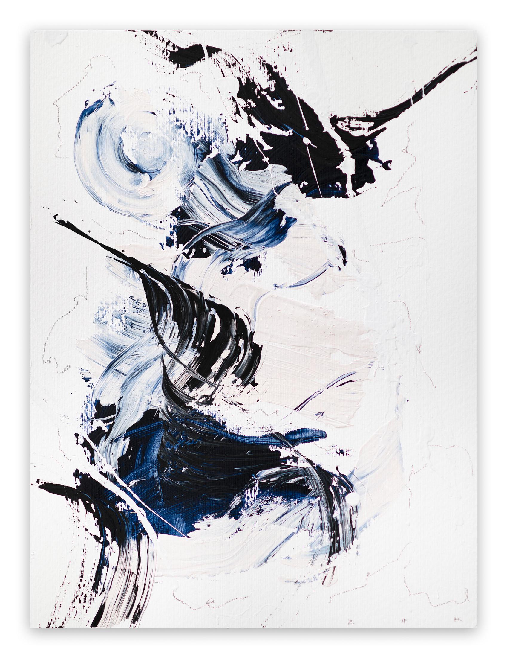 Lena Zak  Abstract Painting - Blue Velvet 8 (Abstract work on paper)