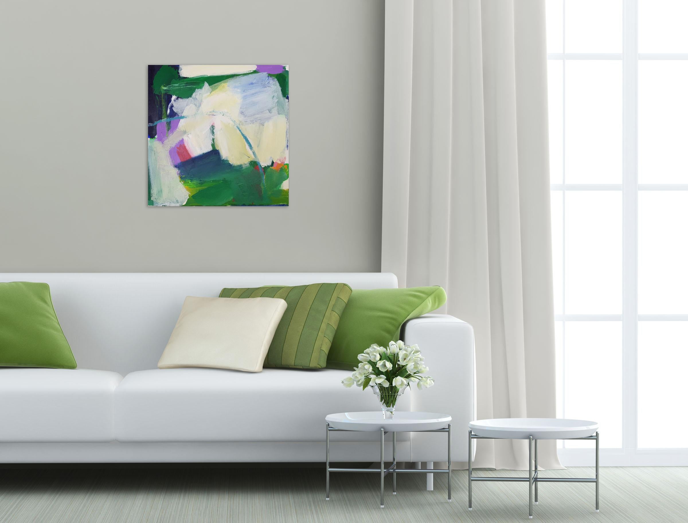 Green hope (Abstract painting) - Painting by Diana Krinninger