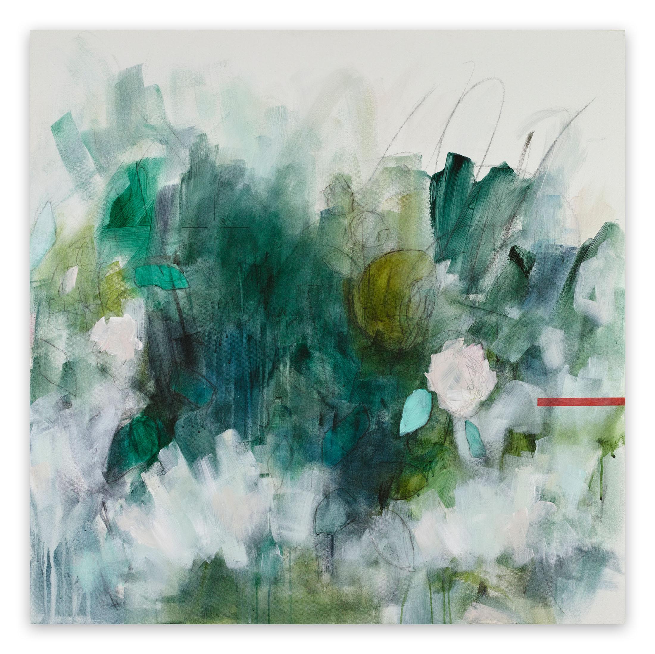 Julie Breton Abstract Painting - Glasshouse (Abstract painting)