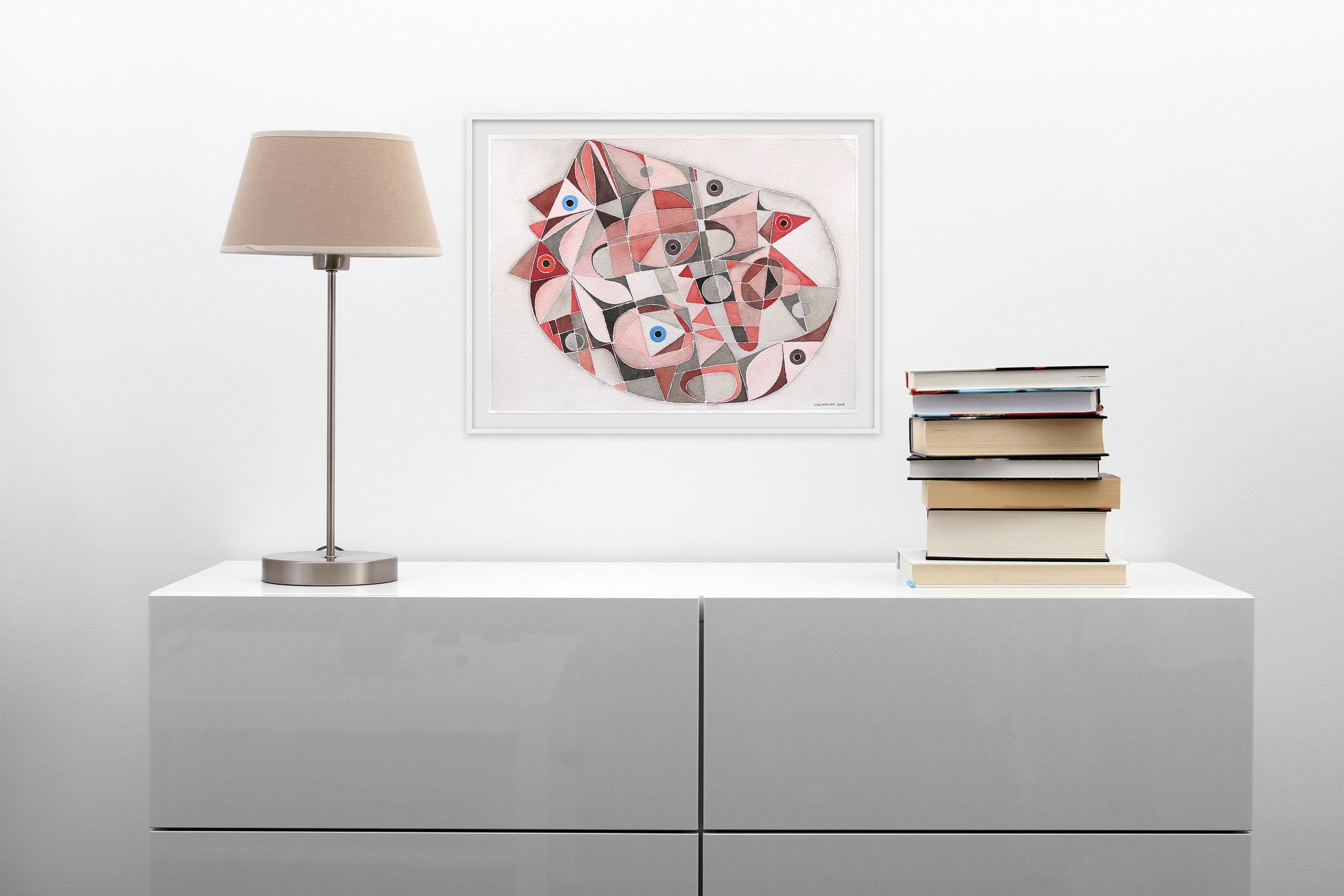 Chambre (Abstract work on paper) - Painting by Jérémie Iordanoff