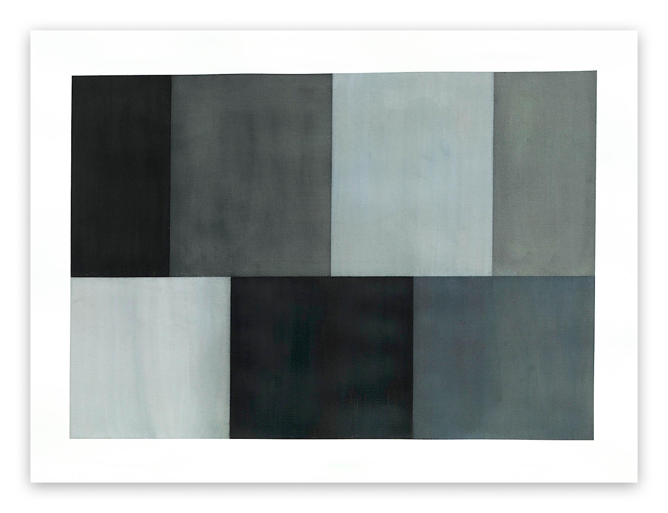 Test Pattern 4 (Grey Study) (Abstract Painting)

Ink, gouache and acrylic on Fabriano paper - Unframed.

Test Pattern series sets up a generic template as a poetic prompt to consider how behavioural responses to color and form stimulate an abstract
