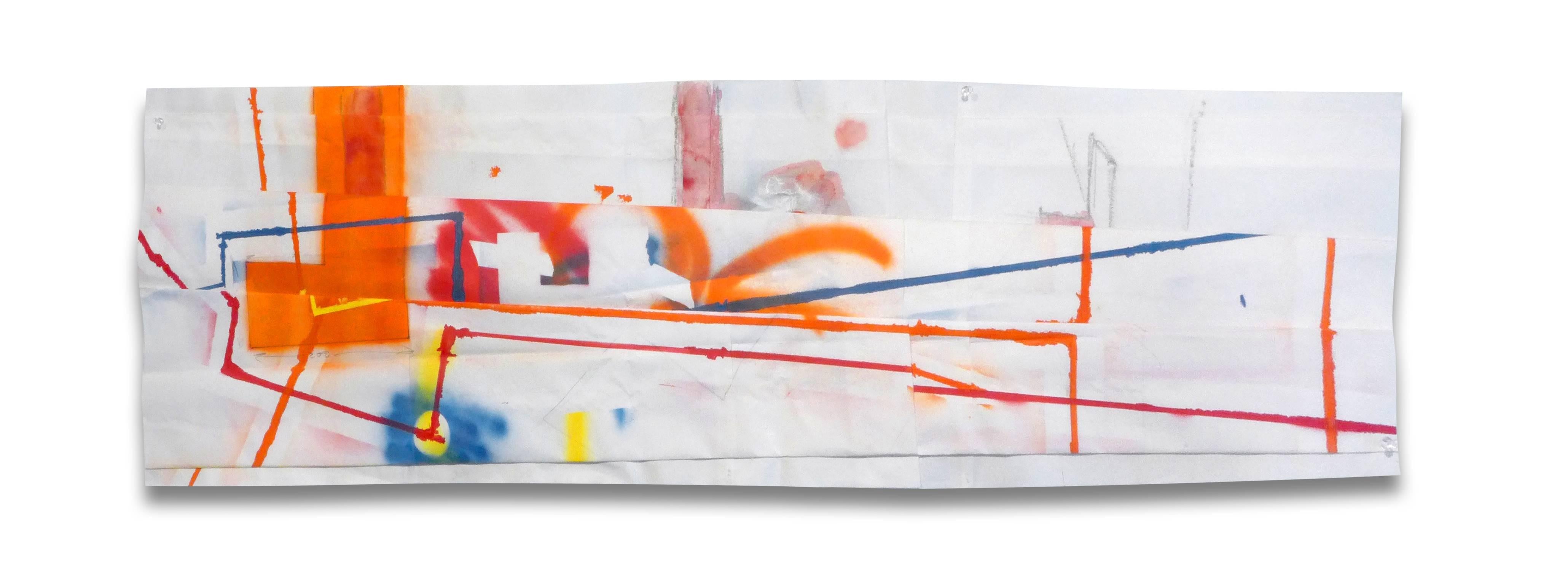Peter Soriano Abstract Painting – L.I.C. (Orange) (Abstraktische Zeichnung)