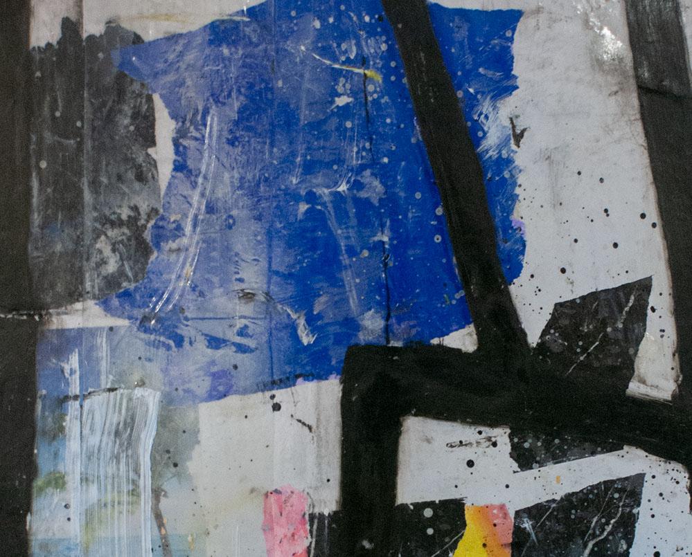 Color Trac #5 (Abstract painting) - Gray Abstract Painting by Robert Baribeau
