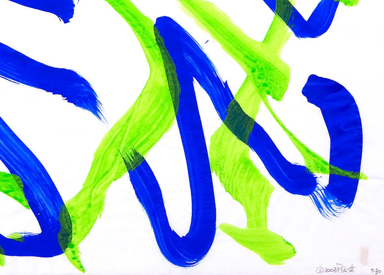 Dolphin-Tanz 30 (abstrakte Zeichnung) (Abstrakt), Painting, von Ellen Priest