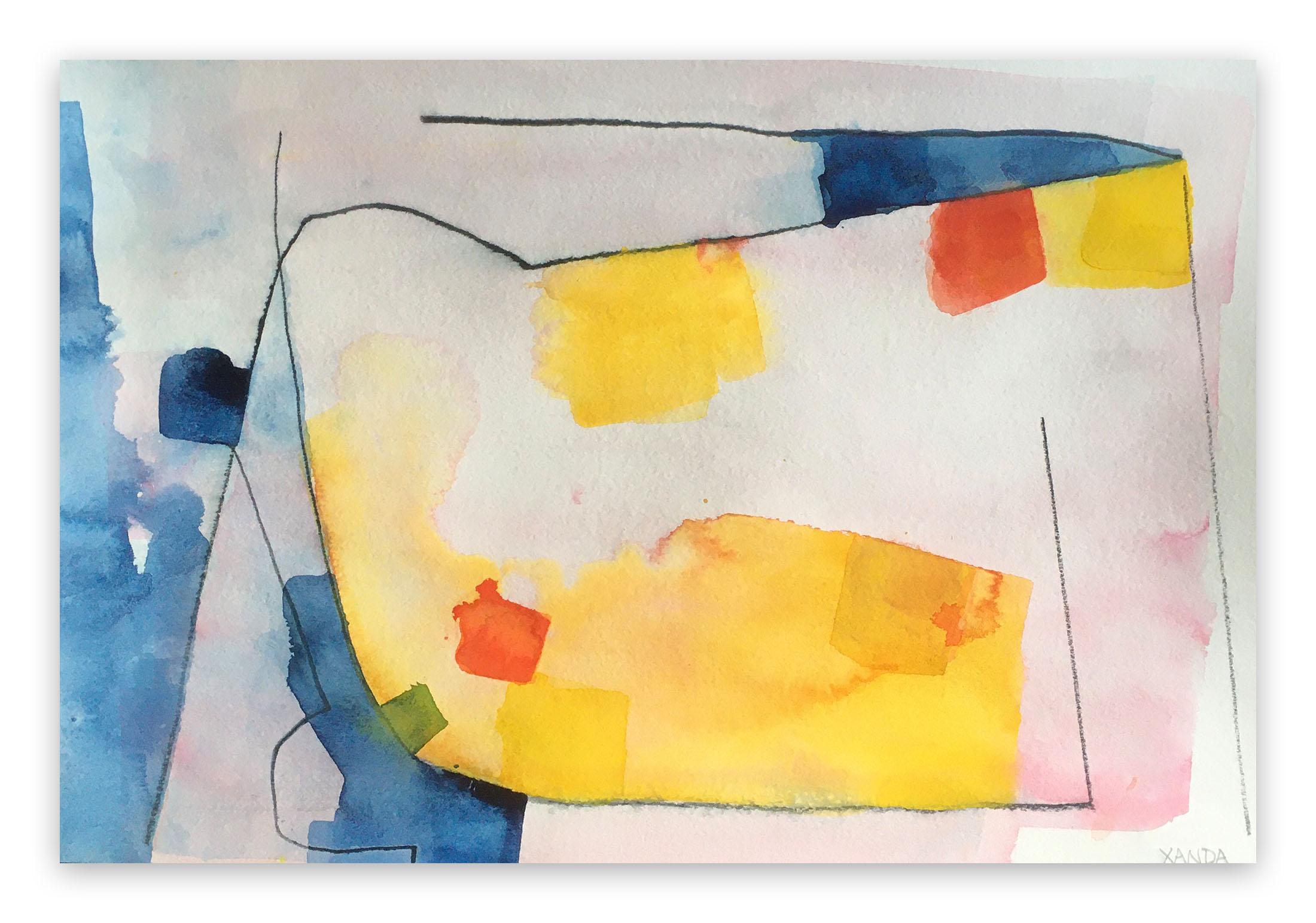 Xanda McCagg Abstract Painting - RV Float (Abstract drawing)