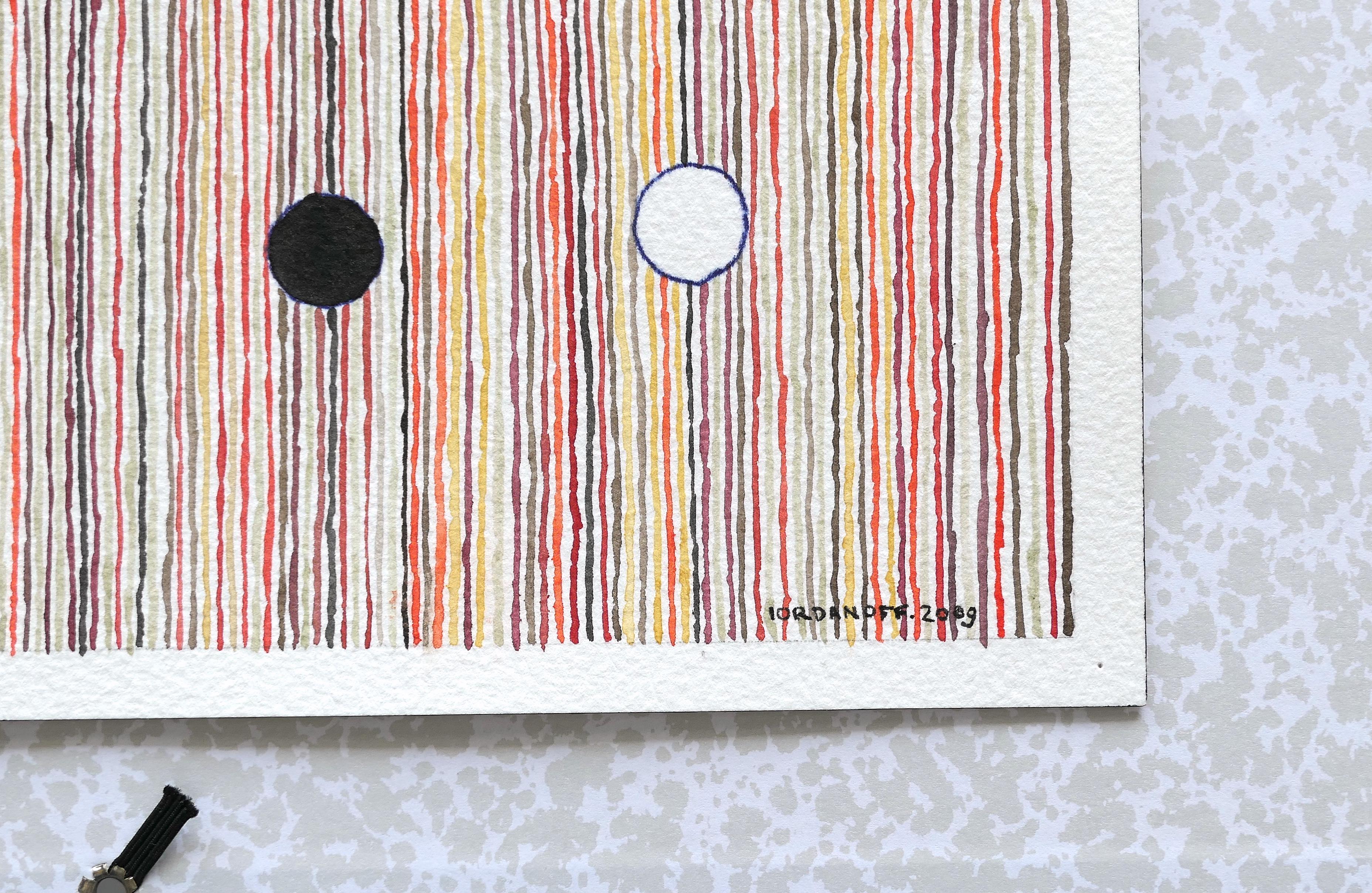 Piones (Trabajo abstracto sobre papel) - Abstract Painting Beige de Jérémie Iordanoff