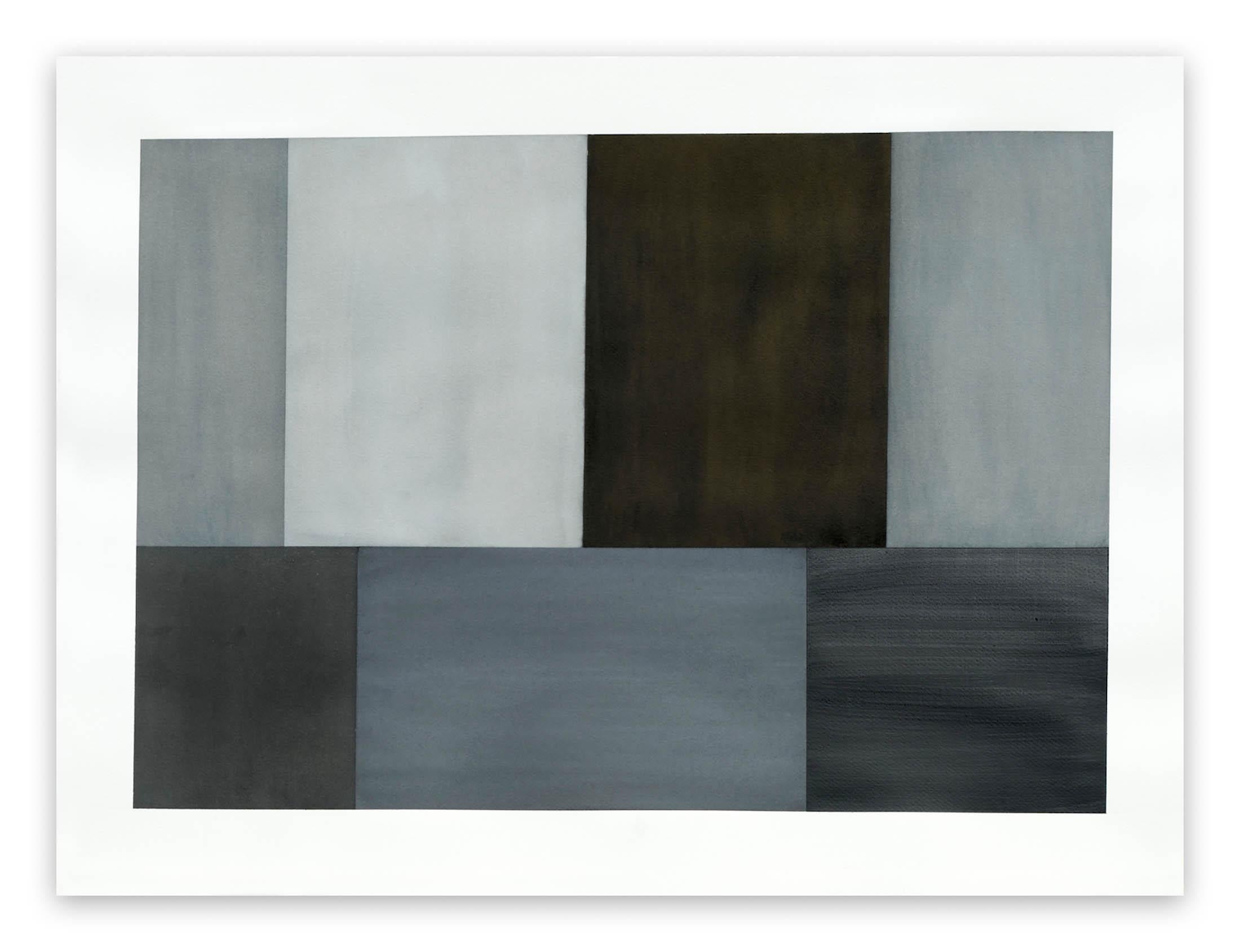 Tom McGlynn Abstract Painting - Test Pattern 2 (Grey Study) (Abstract Drawing)