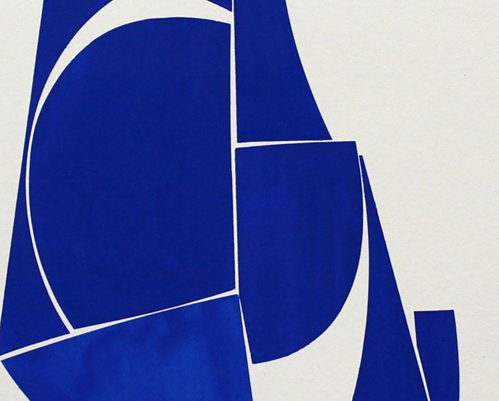 Covers 24 Blau D Sommer (abstrakte Zeichnung) (Abstrakt), Painting, von Joanne Freeman