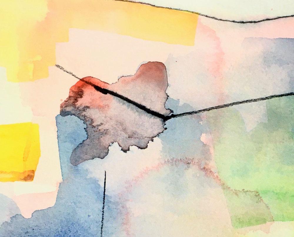 15 RV (Abstract drawing) - Beige Abstract Painting by Xanda McCagg