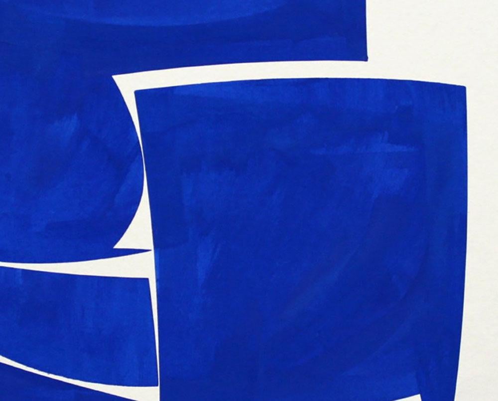 Covers 24 Blue A Summer (Abstract Painting)

Gouache on handmade Khadi paper - Unframed.

Joanne Freeman's works on paper are made with gouache on handmade Indian Khadi paper.
She uses tape to mask out shapes and employ hard edges, working